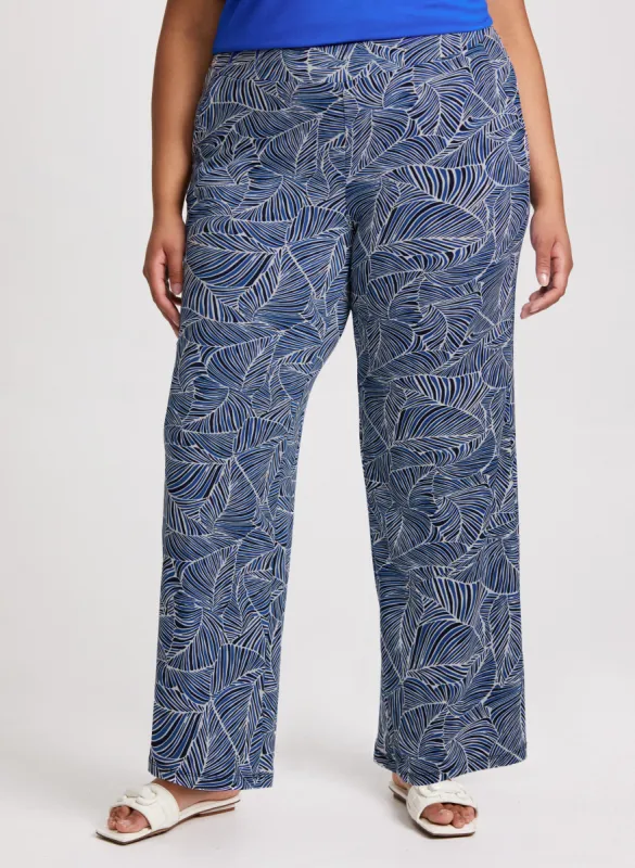 Leaf Print Pull-On Pants sold by Laura