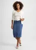 Striped Cardigan & Denim Midi Skirt sold by Laura