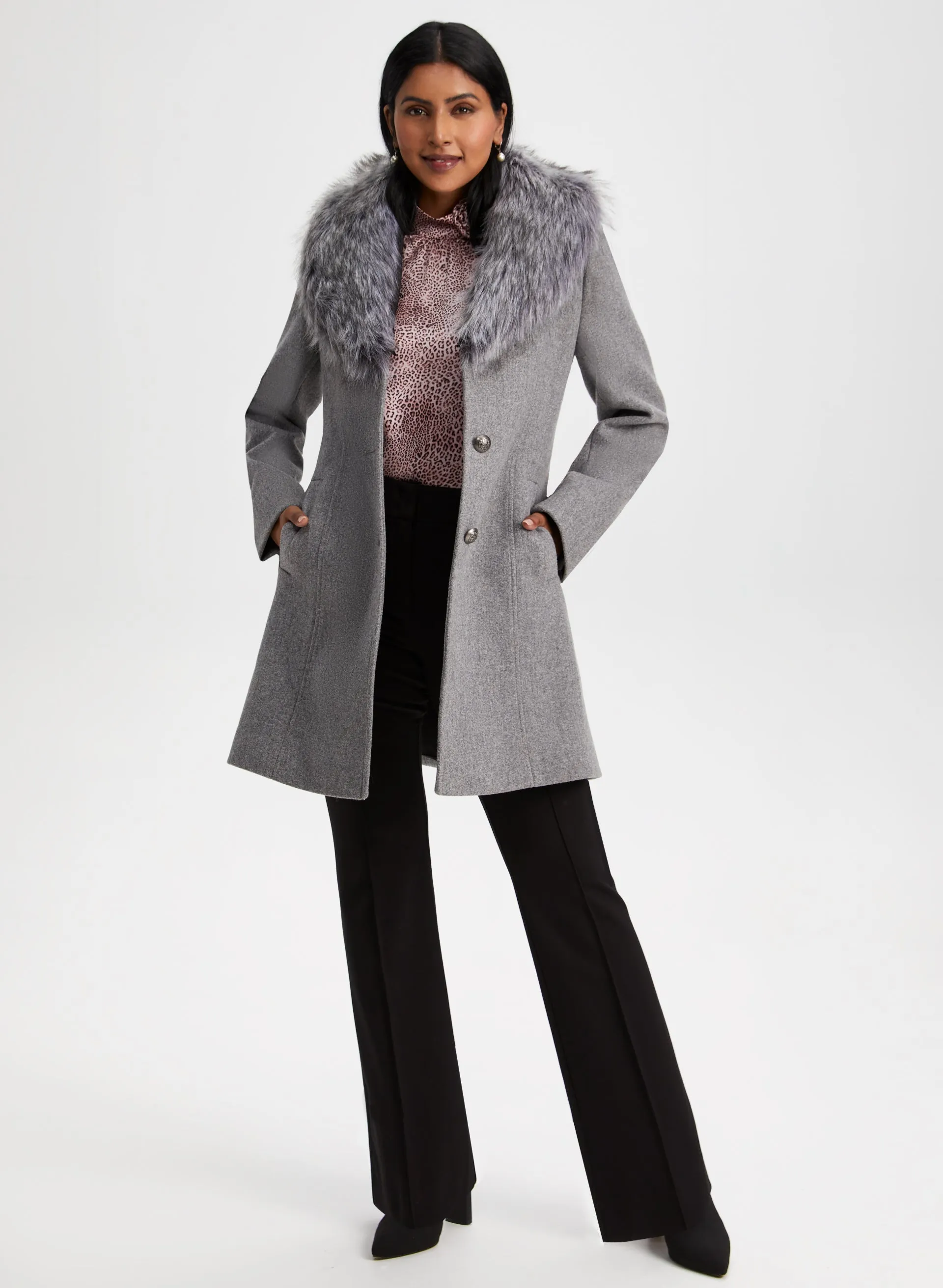 Stretch Wool Blend Coat sold by Laura product image thumbnail 3