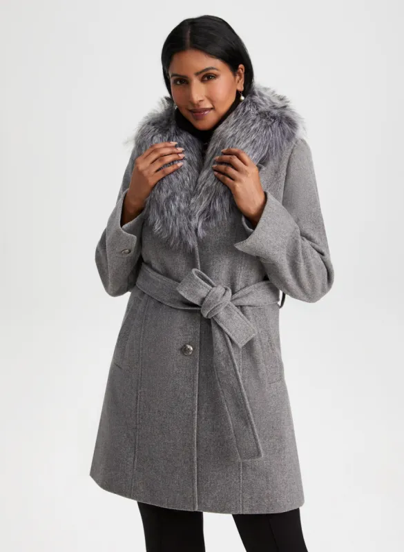 Stretch Wool Blend Coat sold by Laura