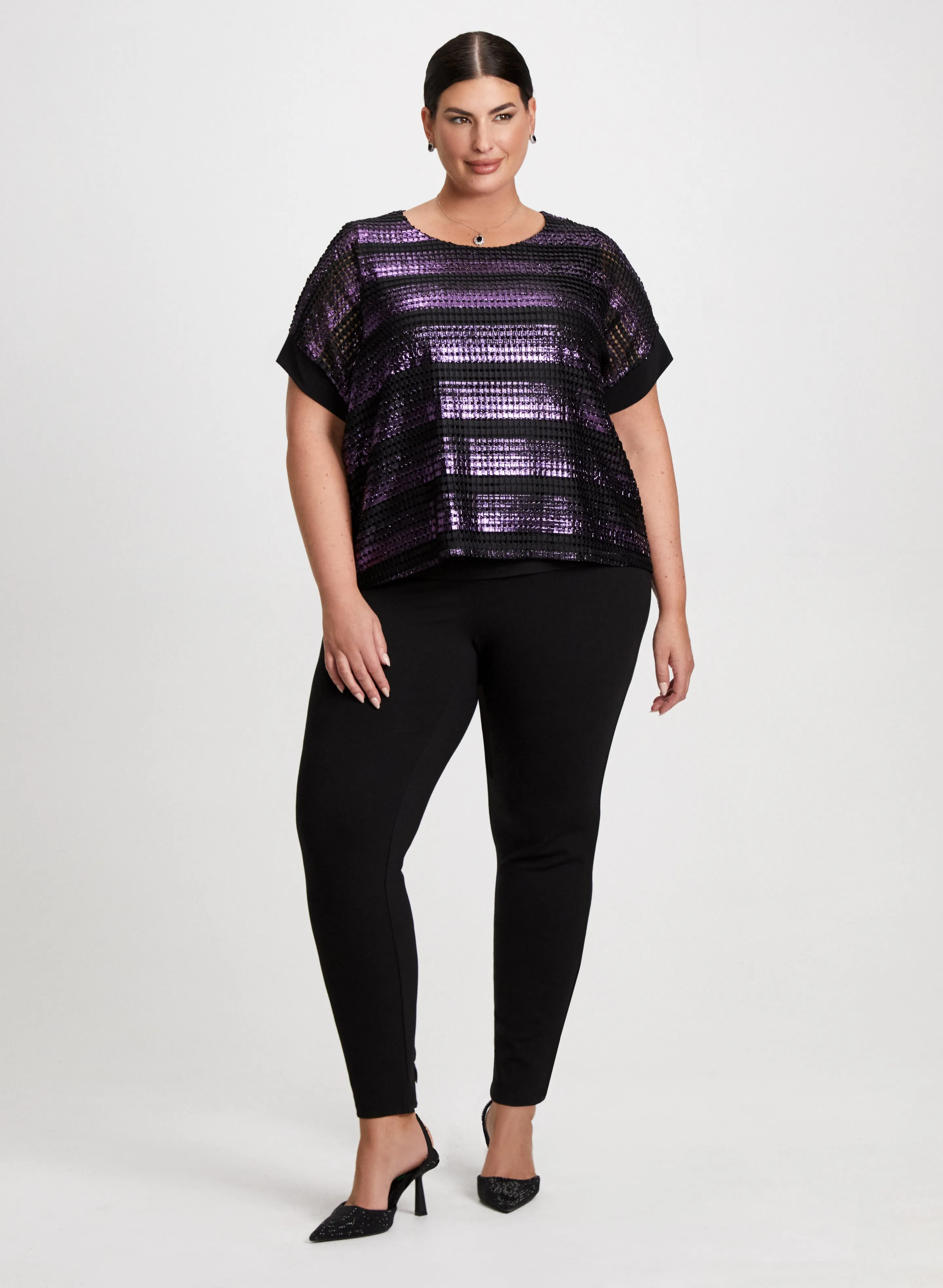 Striped Metallic Top & Bow Detail Pants sold by Laura