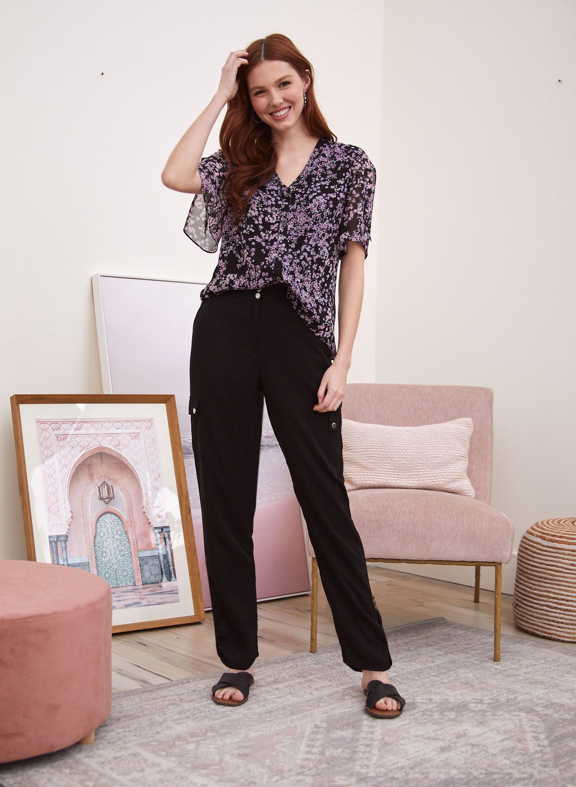 V-Neck Floral Print Top sold by Laura