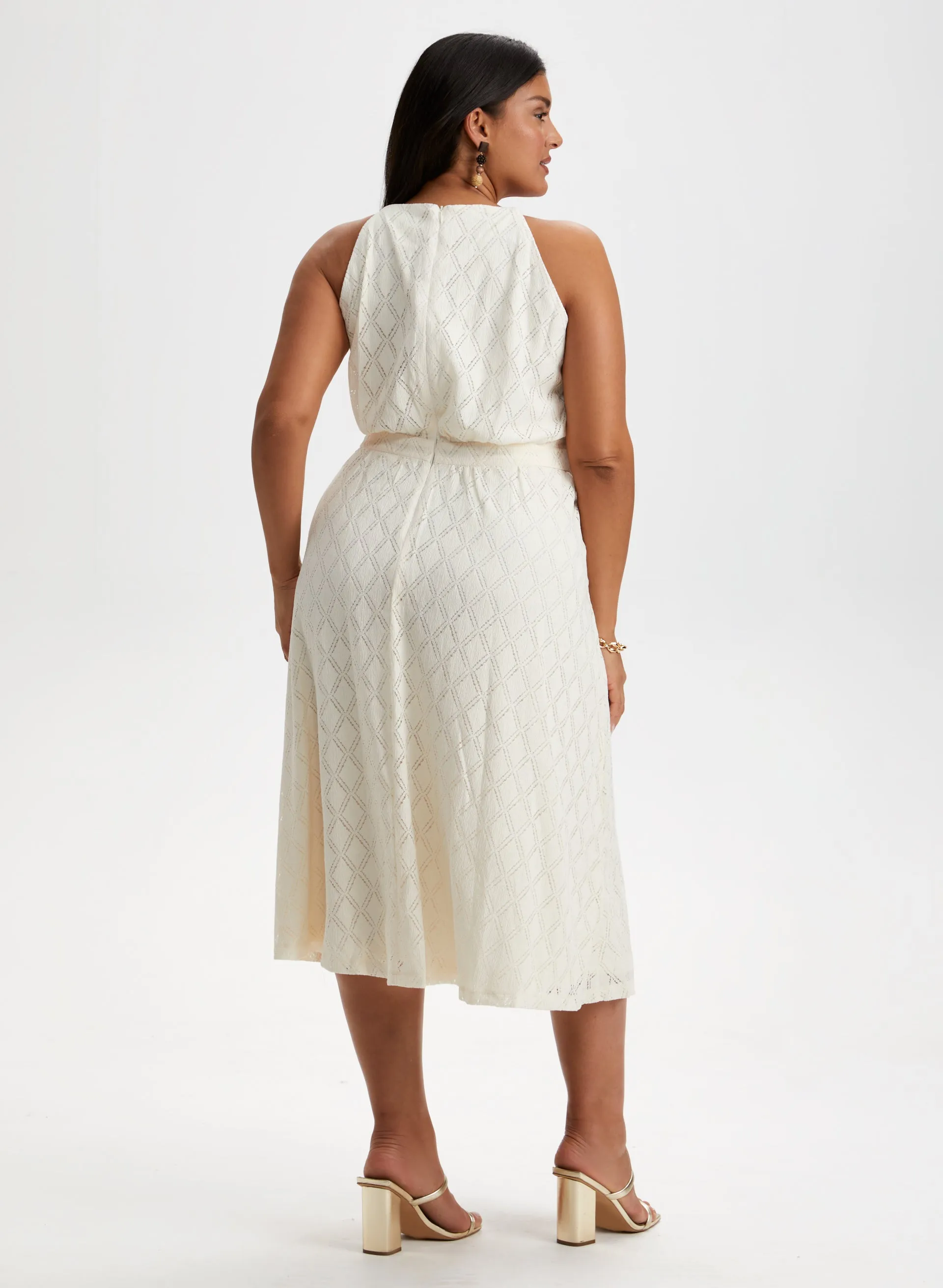 Diamond Lace Stretch Halter Dress sold by Laura product image thumbnail 2