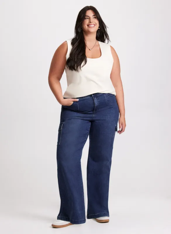 Square Neck Tank Top & Cargo Jeans sold by Laura