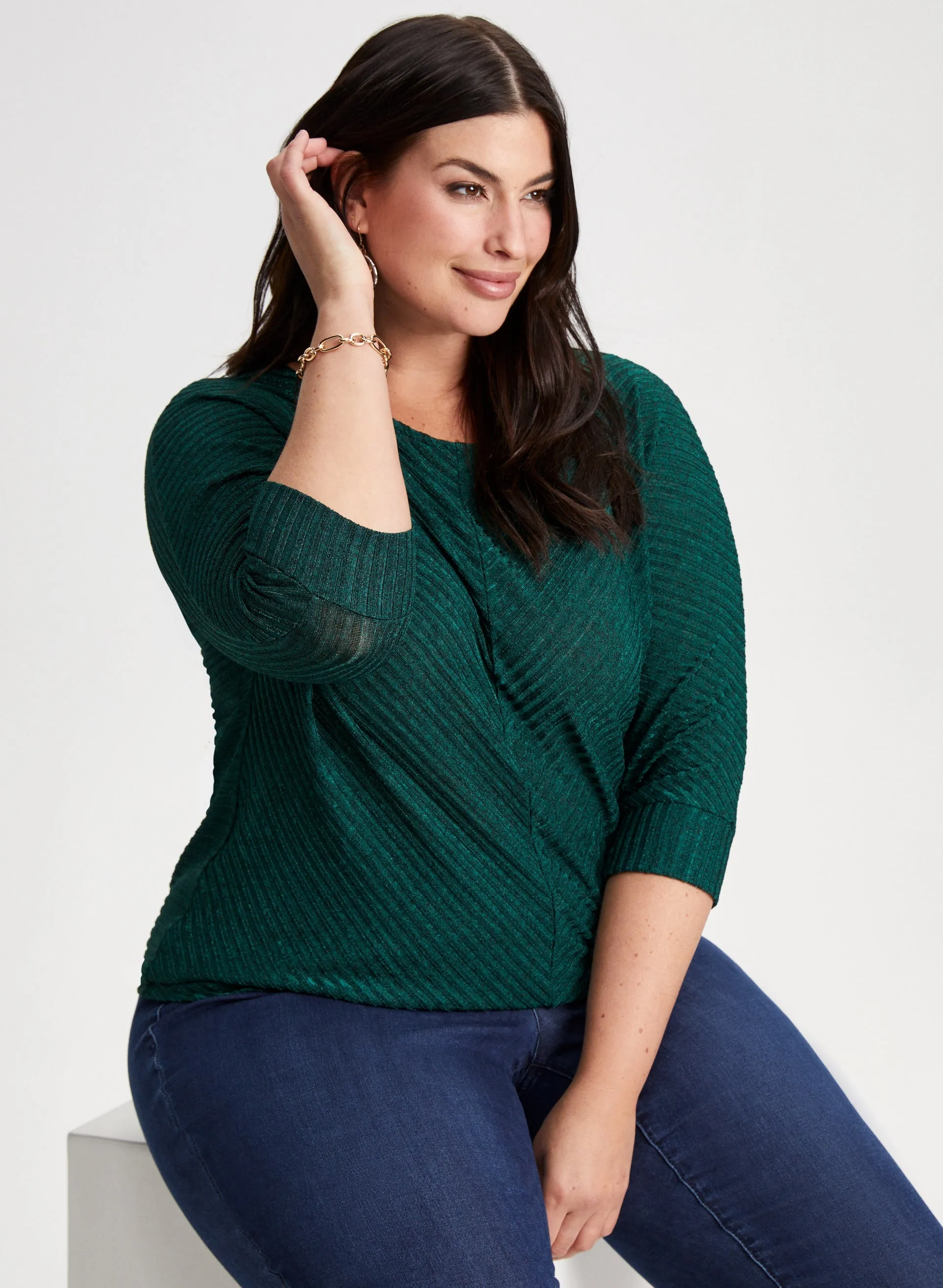 Chevron Heather Knit Top sold by Laura product image thumbnail 5