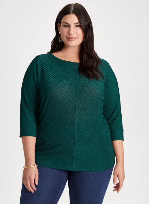 Chevron Heather Knit Top sold by Laura