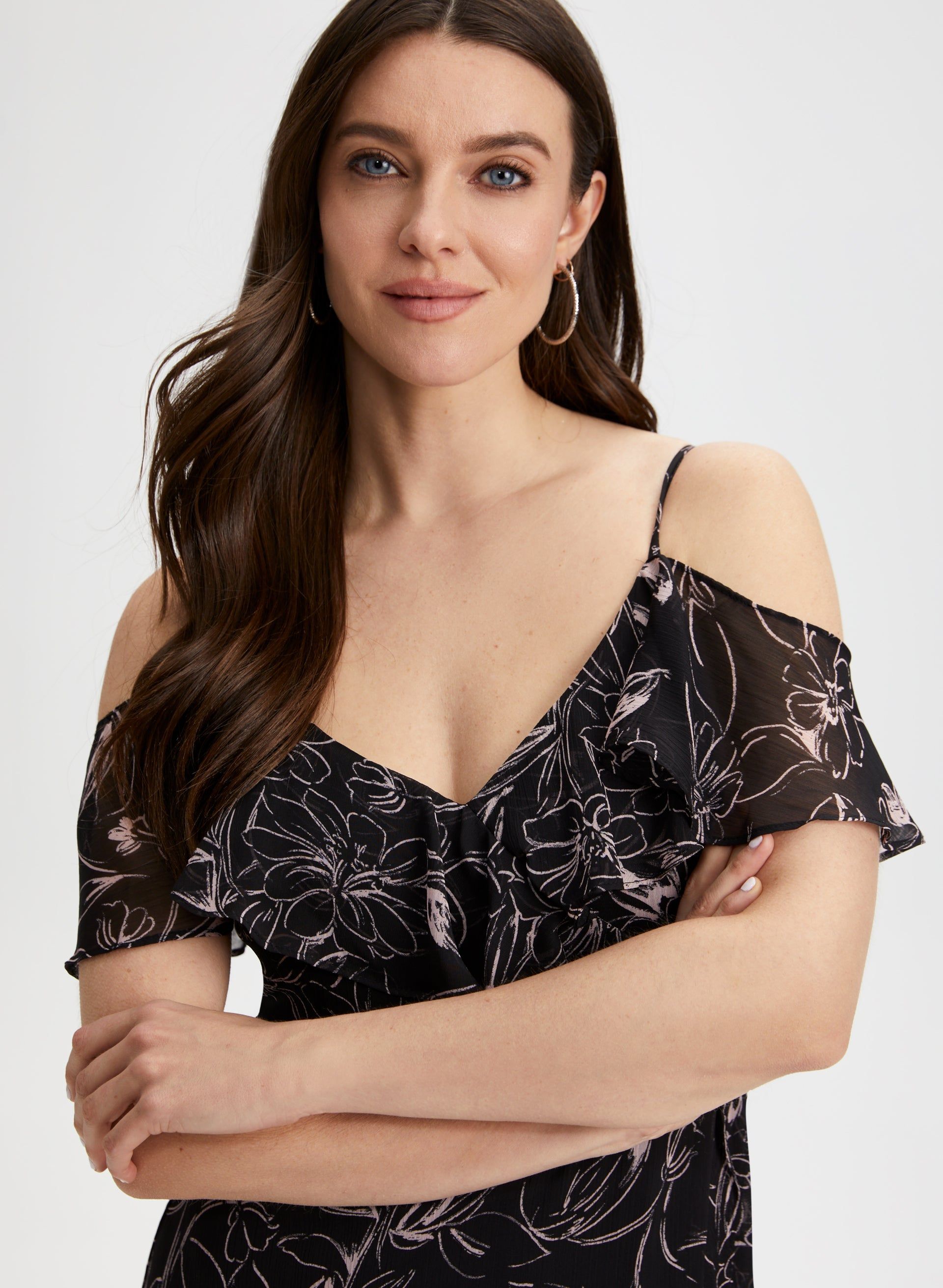 Cold Shoulder Floral Print Dress sold by Laura product image thumbnail 4