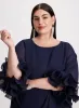Asymmetric Poncho-Effect Maxi Dress sold by Laura