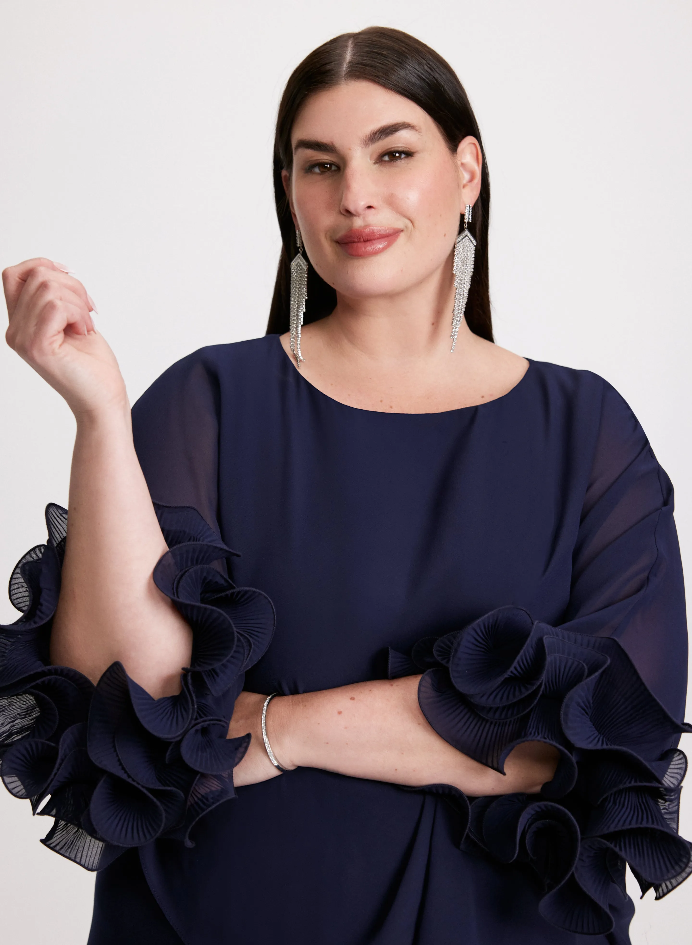 Asymmetric Poncho-Effect Maxi Dress sold by Laura product image thumbnail 4