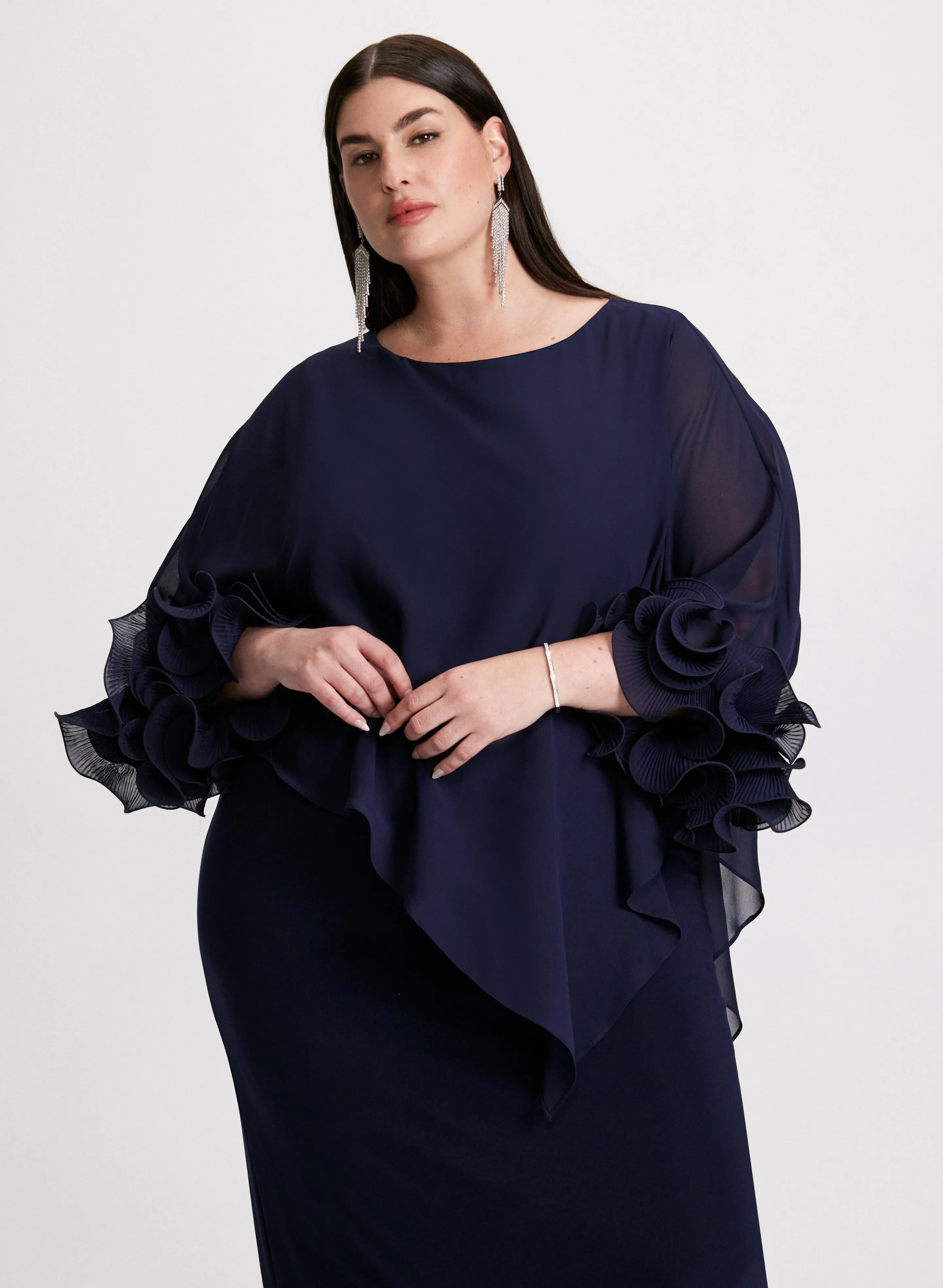 Asymmetric Poncho-Effect Maxi Dress sold by Laura product image thumbnail 5