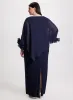 Asymmetric Poncho-Effect Maxi Dress sold by Laura