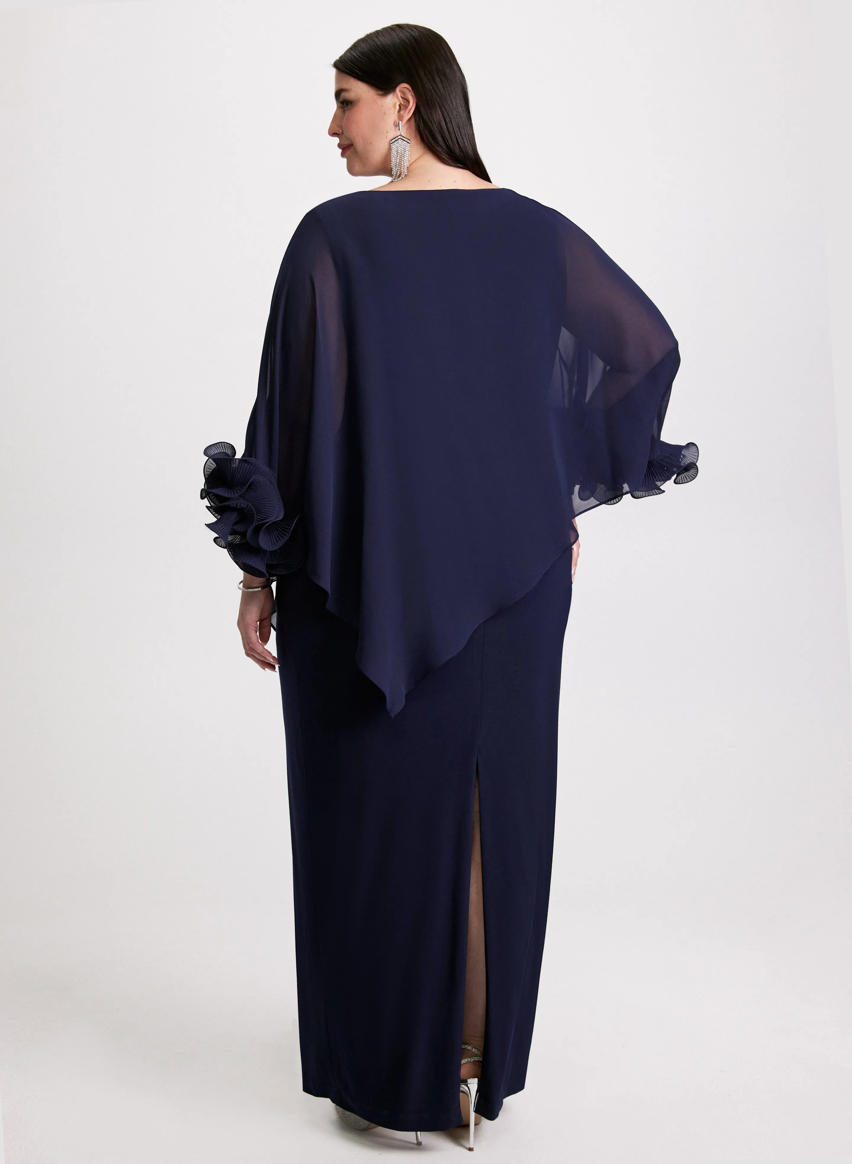 Asymmetric Poncho-Effect Maxi Dress sold by Laura product image thumbnail 3