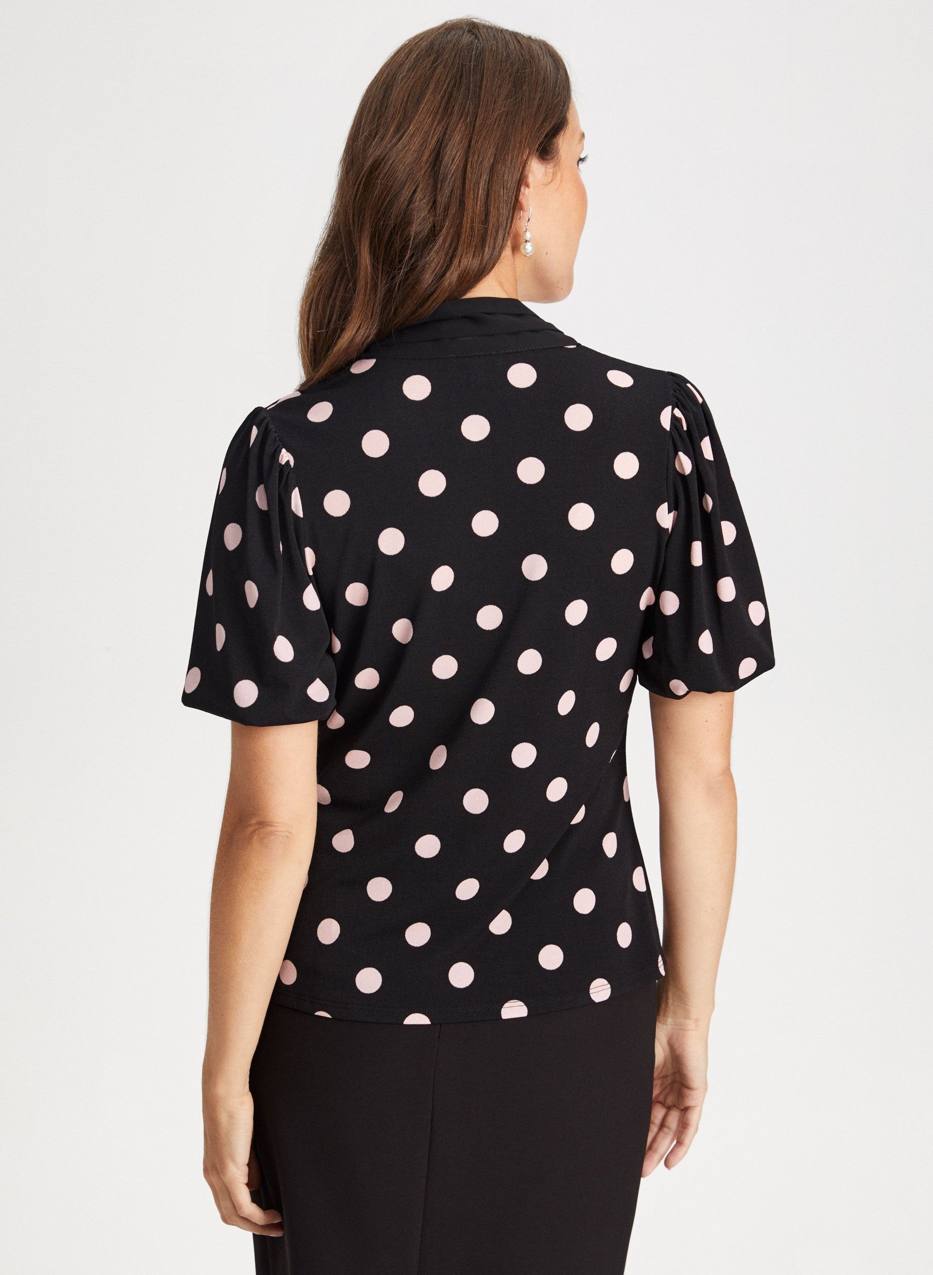 Tie Neck Dot Print Top sold by Laura product image thumbnail 4