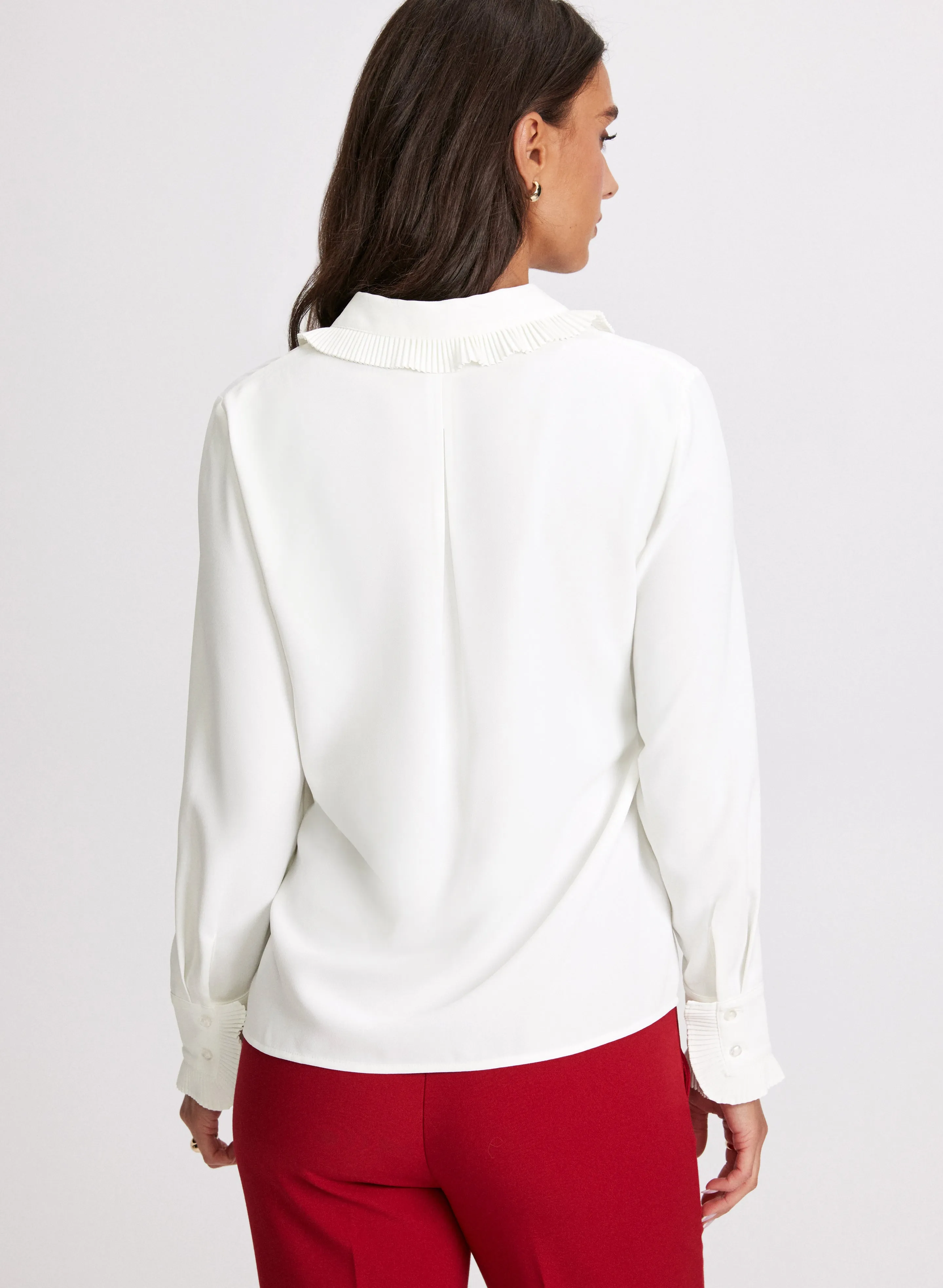 Pleated Detail Button-Up Blouse sold by Laura product image thumbnail 4