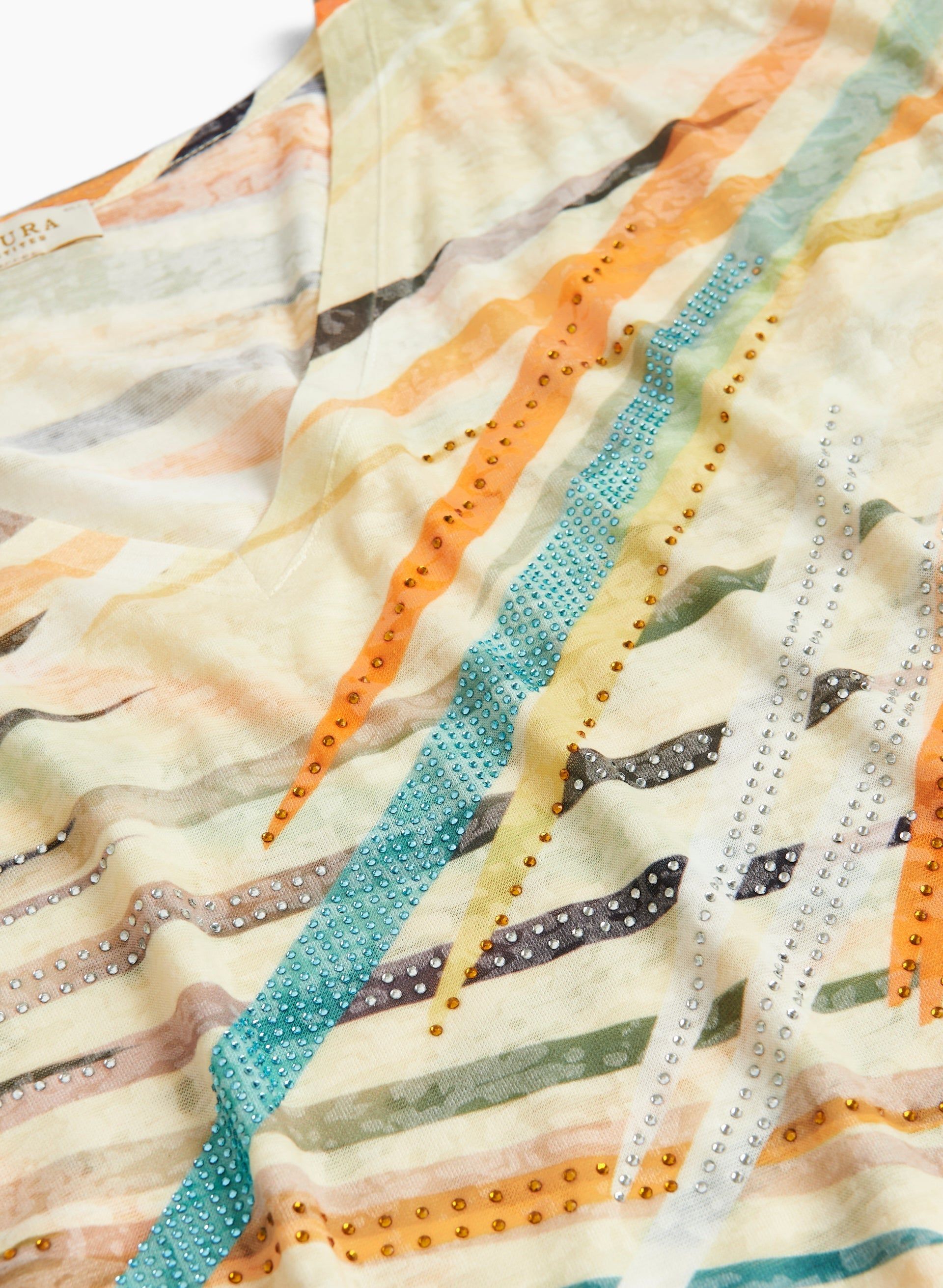 Embellished Geometric Print Burnout Tee sold by Laura product image thumbnail 5