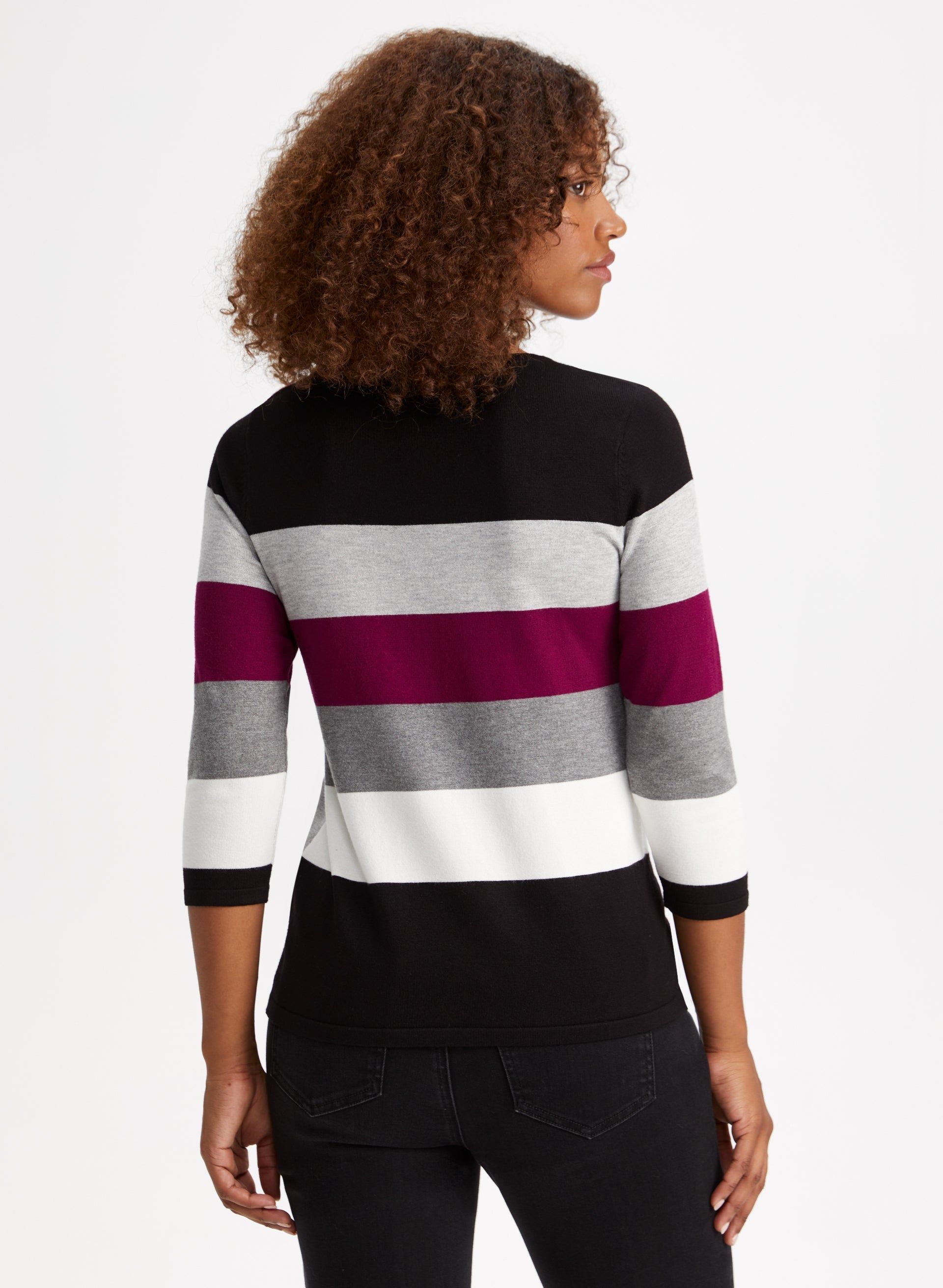 Rhinestone Trim Colour Block Sweater sold by Laura product image thumbnail 4