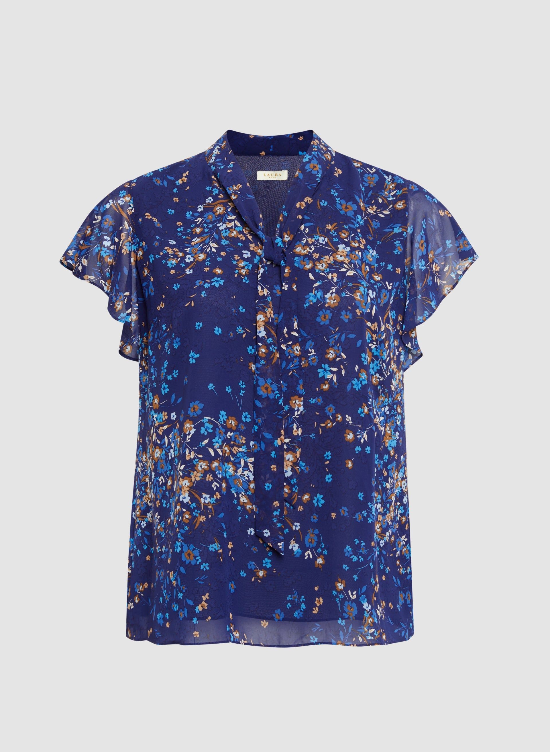 Floral Print Flutter Sleeve Blouse sold by Laura product image thumbnail 5