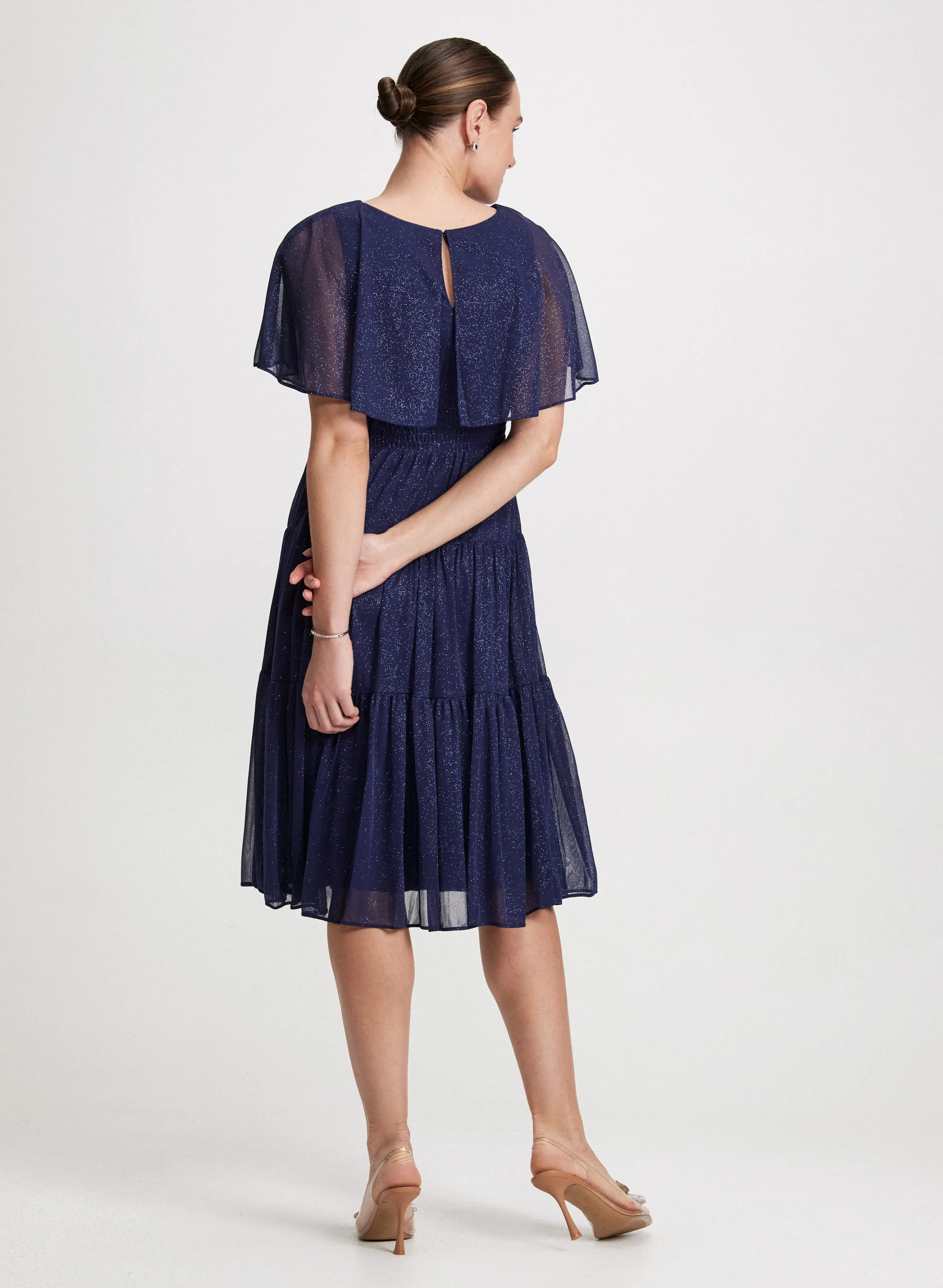 Glitter Chiffon Capelet Dress sold by Laura product image thumbnail 3