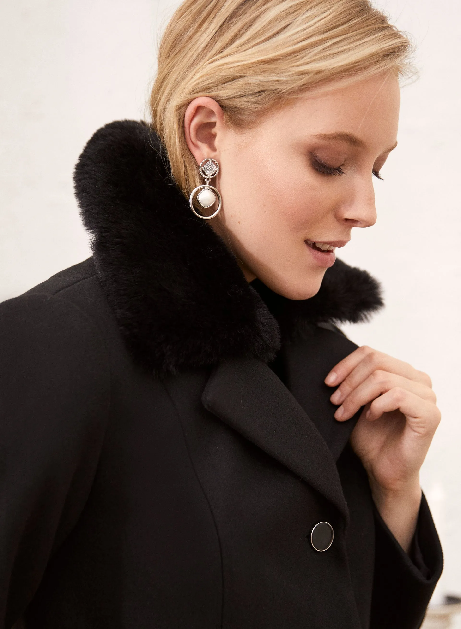 Button Front Stretch Wool Blend Coat sold by Laura product image thumbnail 4