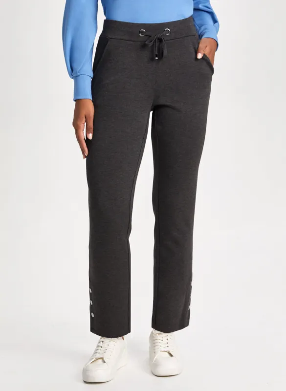 Button Detail Pull-On Pants sold by Laura
