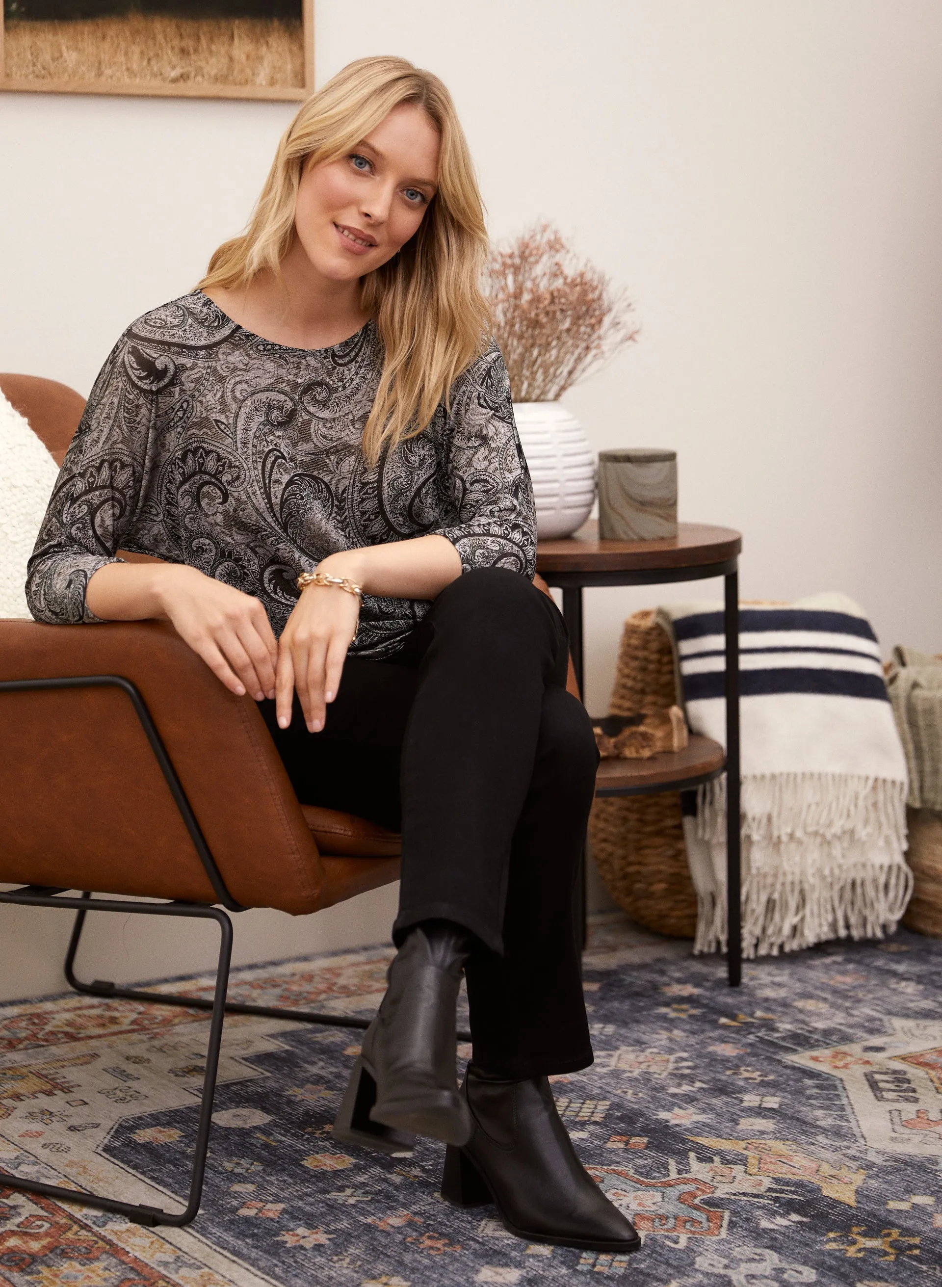 Paisley Print Knit Top sold by Laura product image thumbnail 4