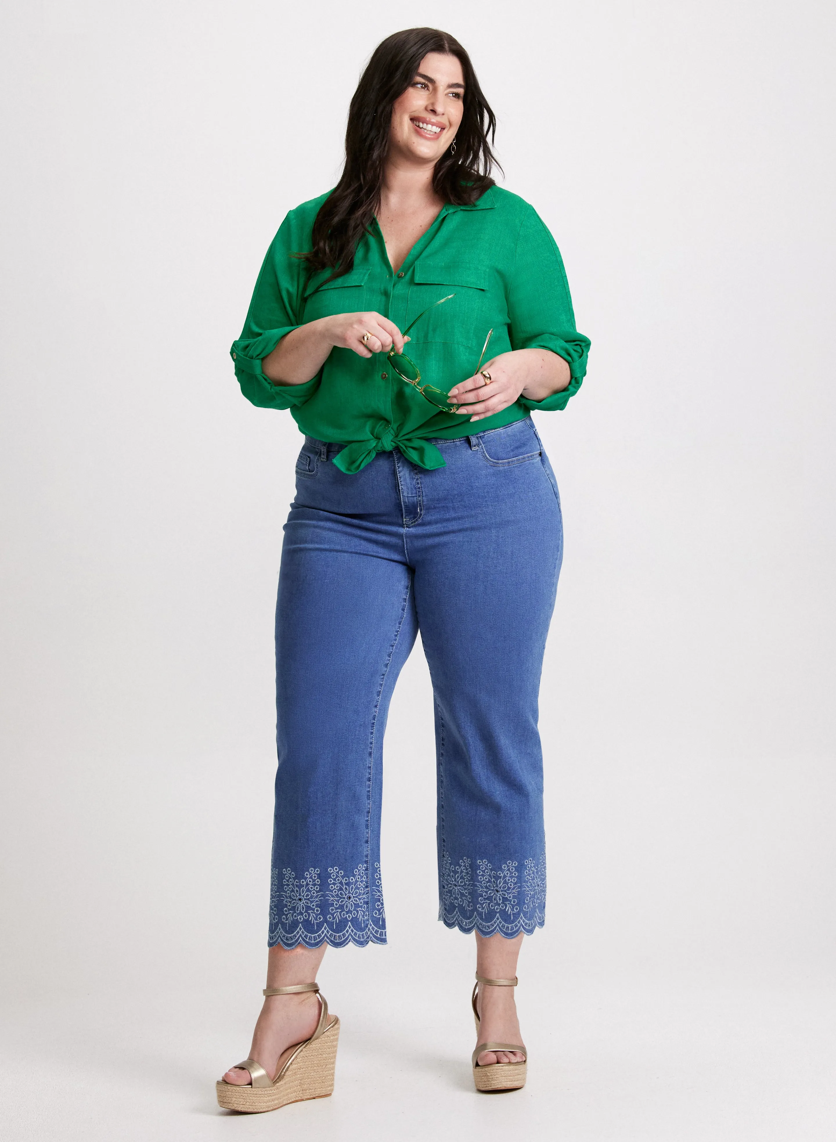 Rolled Sleeves Linen Blend Blouse sold by Laura product image thumbnail 3