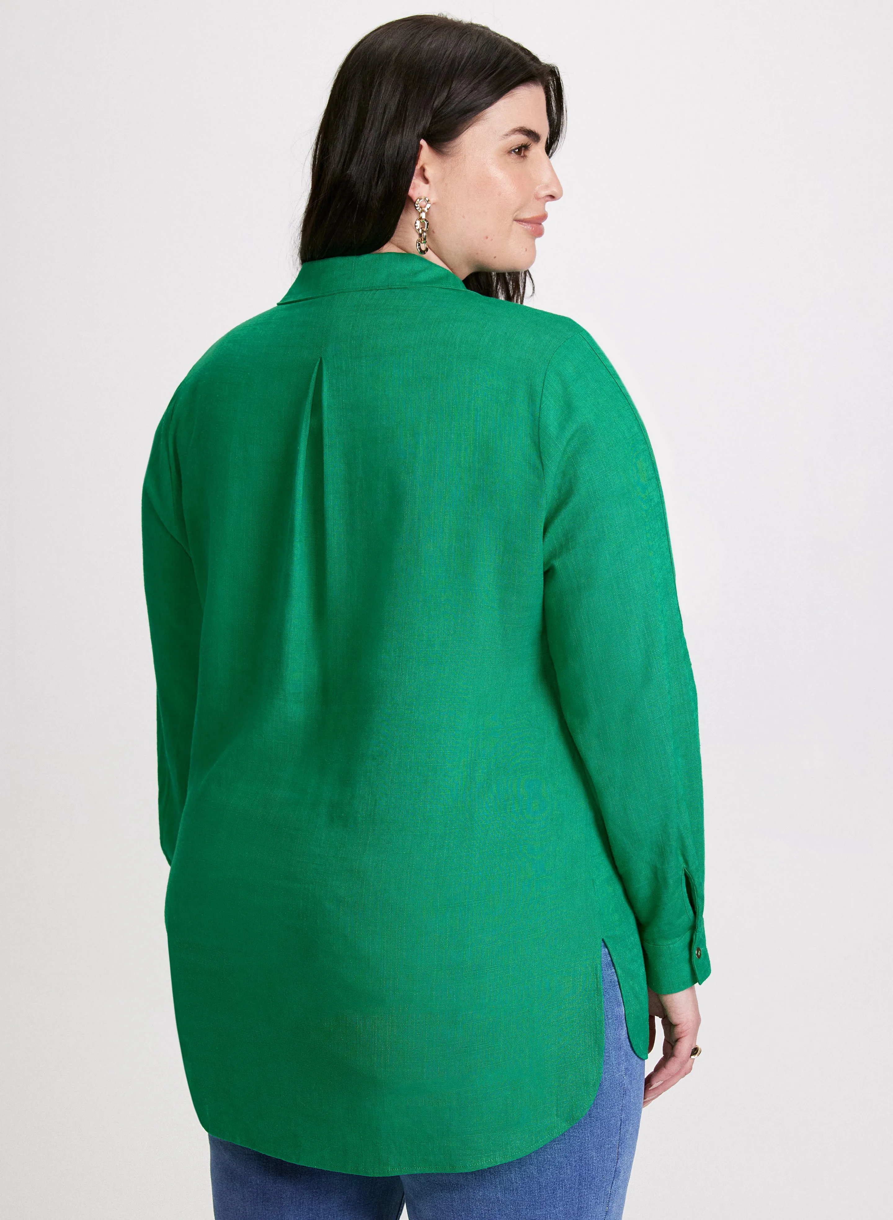 Rolled Sleeves Linen Blend Blouse sold by Laura product image thumbnail 4