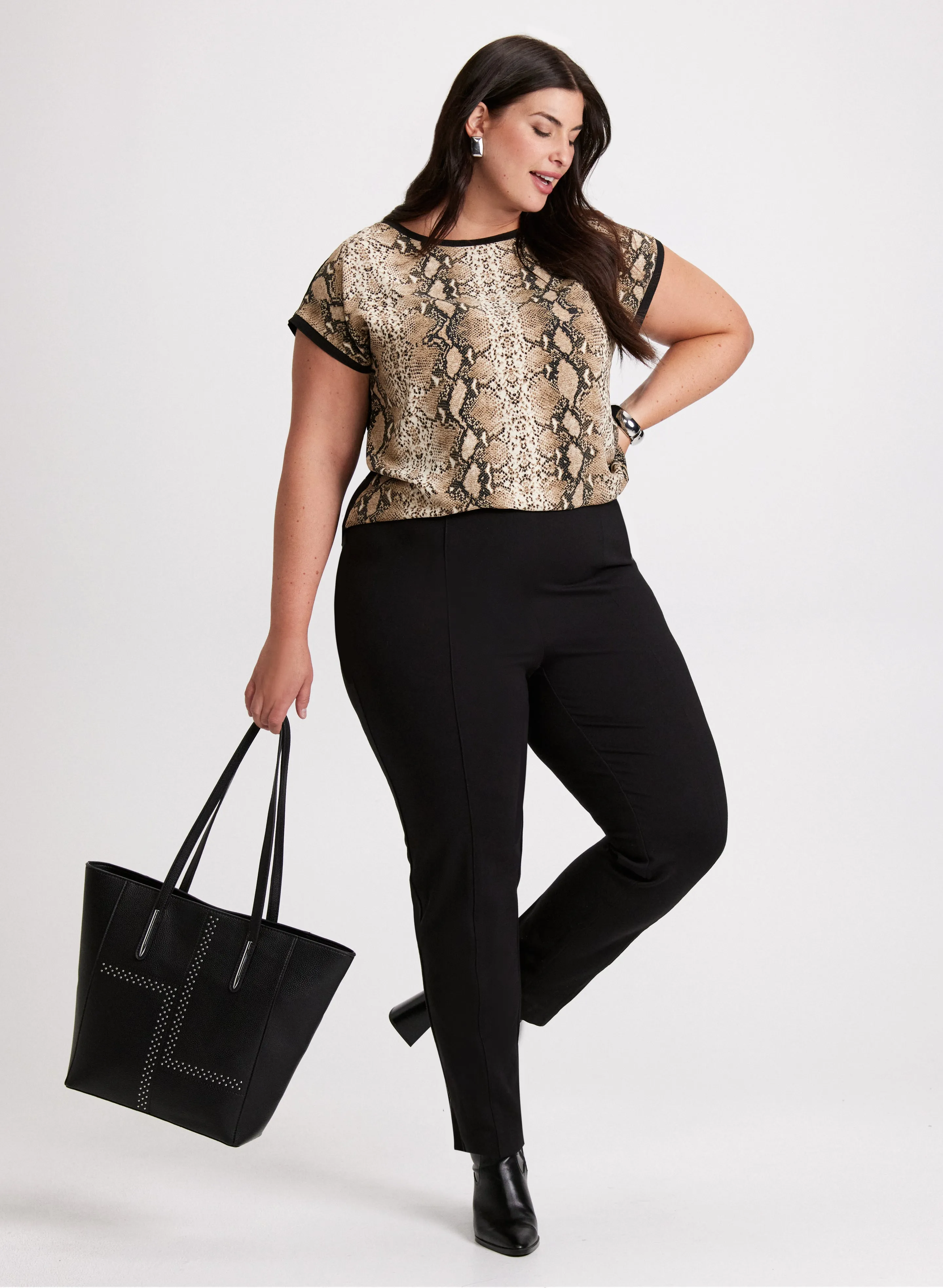 Snake Print Top & Slim-Leg Pants sold by Laura