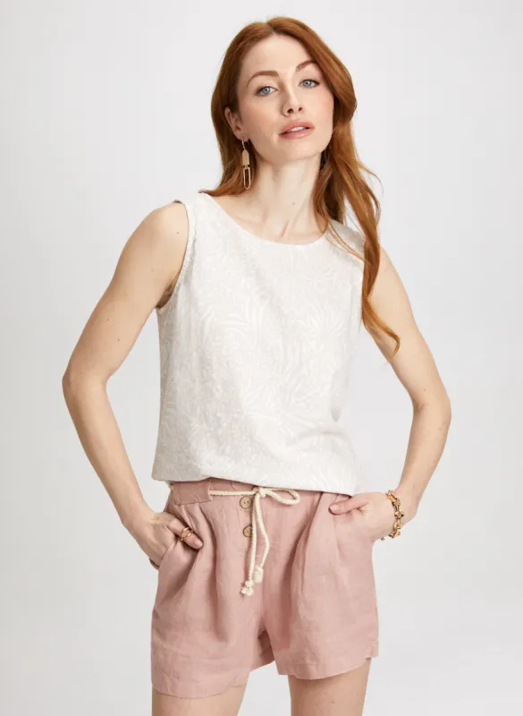 Tropical Motif Sleeveless Blouse sold by Laura