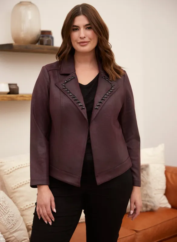 Faux Suede Stud Detail Jacket sold by Laura