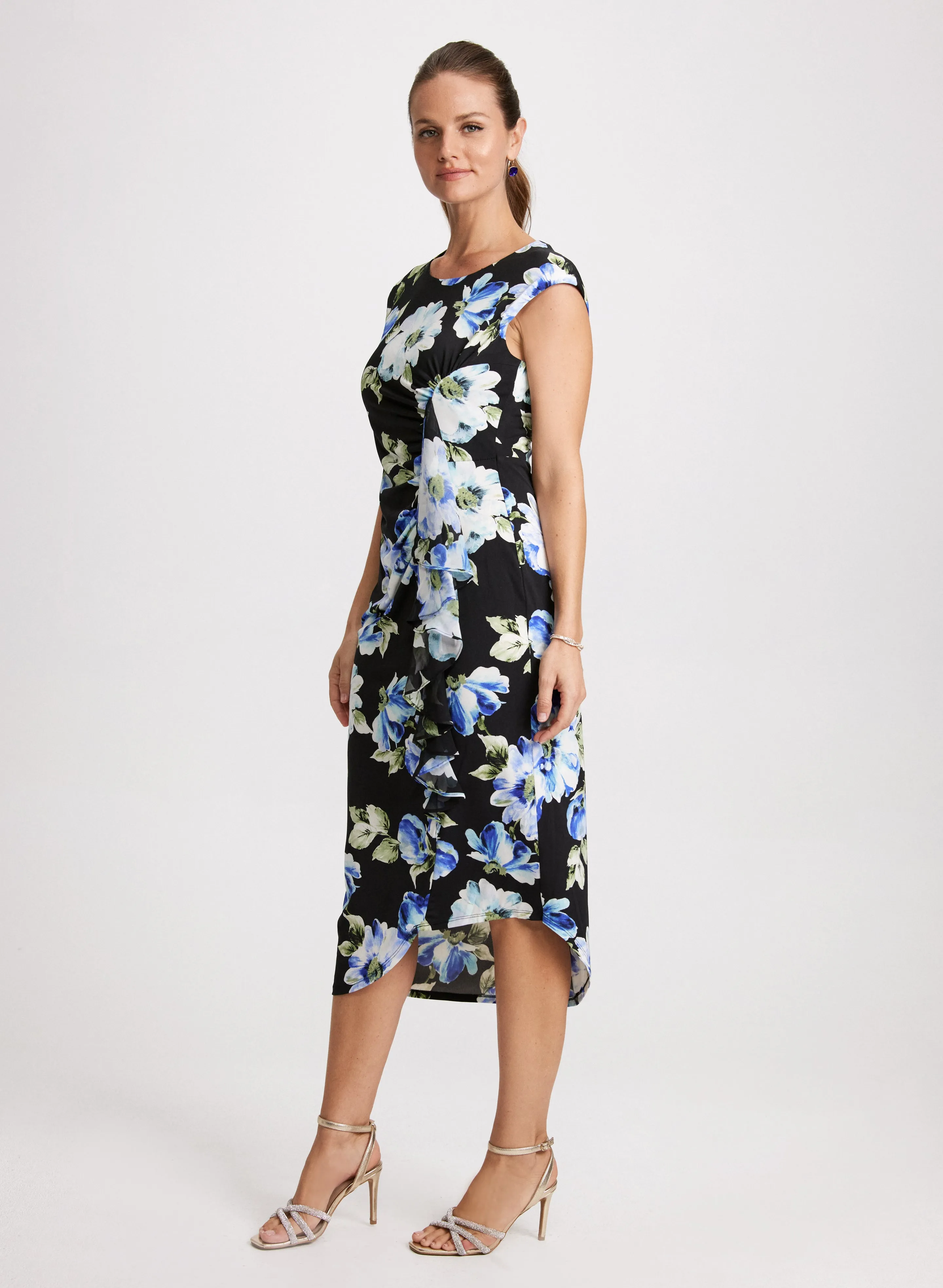 Flounced Asymmetric Floral Dress sold by Laura product image thumbnail 2