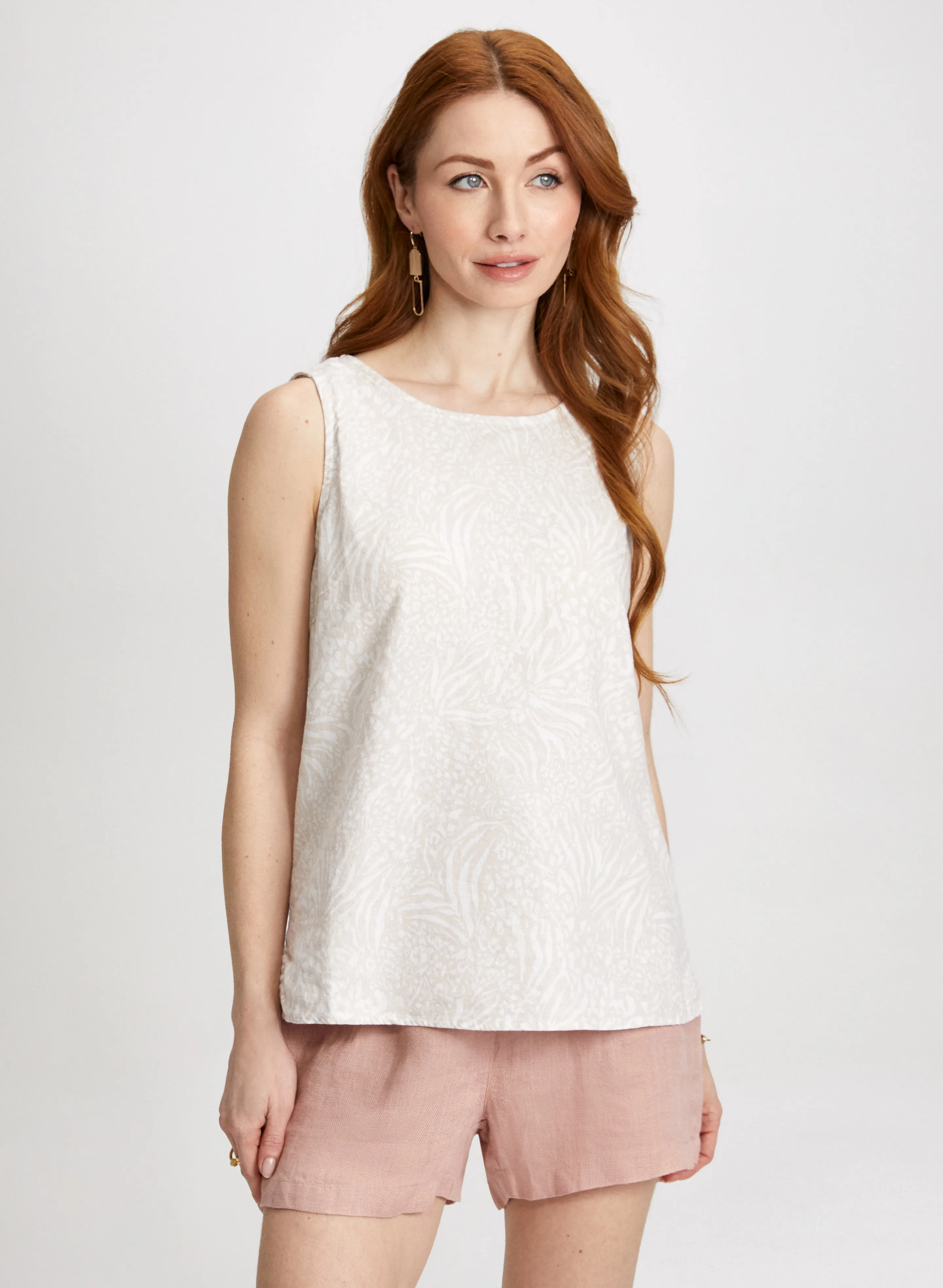 Tropical Motif Sleeveless Blouse sold by Laura product image thumbnail 5