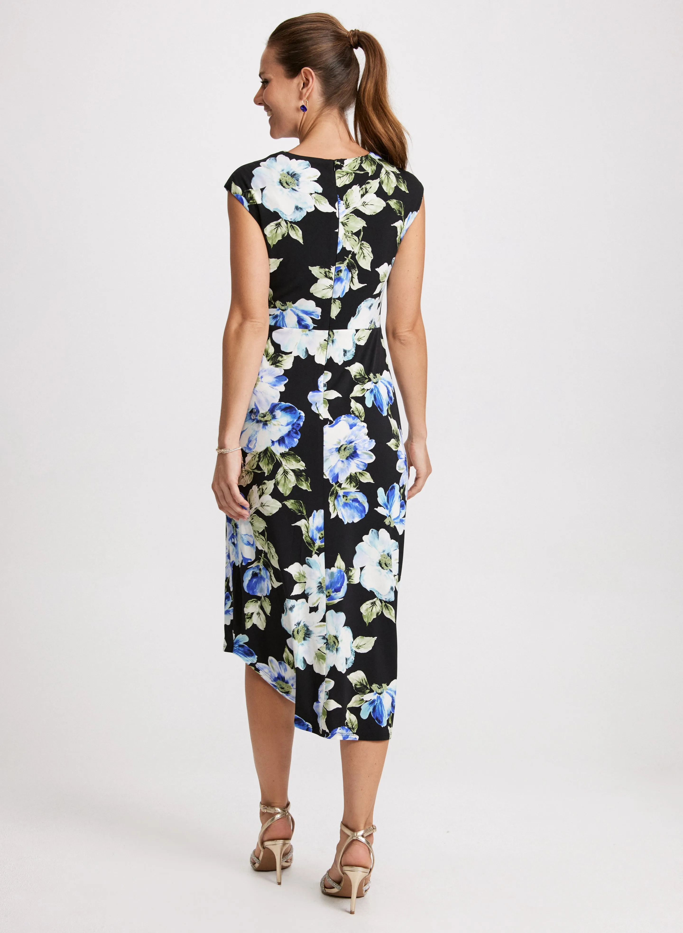 Flounced Asymmetric Floral Dress sold by Laura product image thumbnail 3