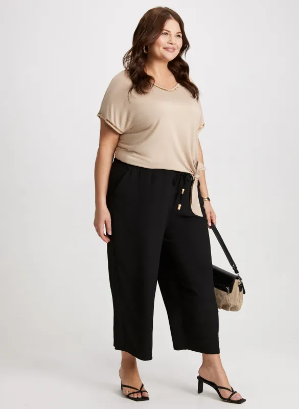 Beaded Trim Tee & Wide Leg Capris sold by Laura
