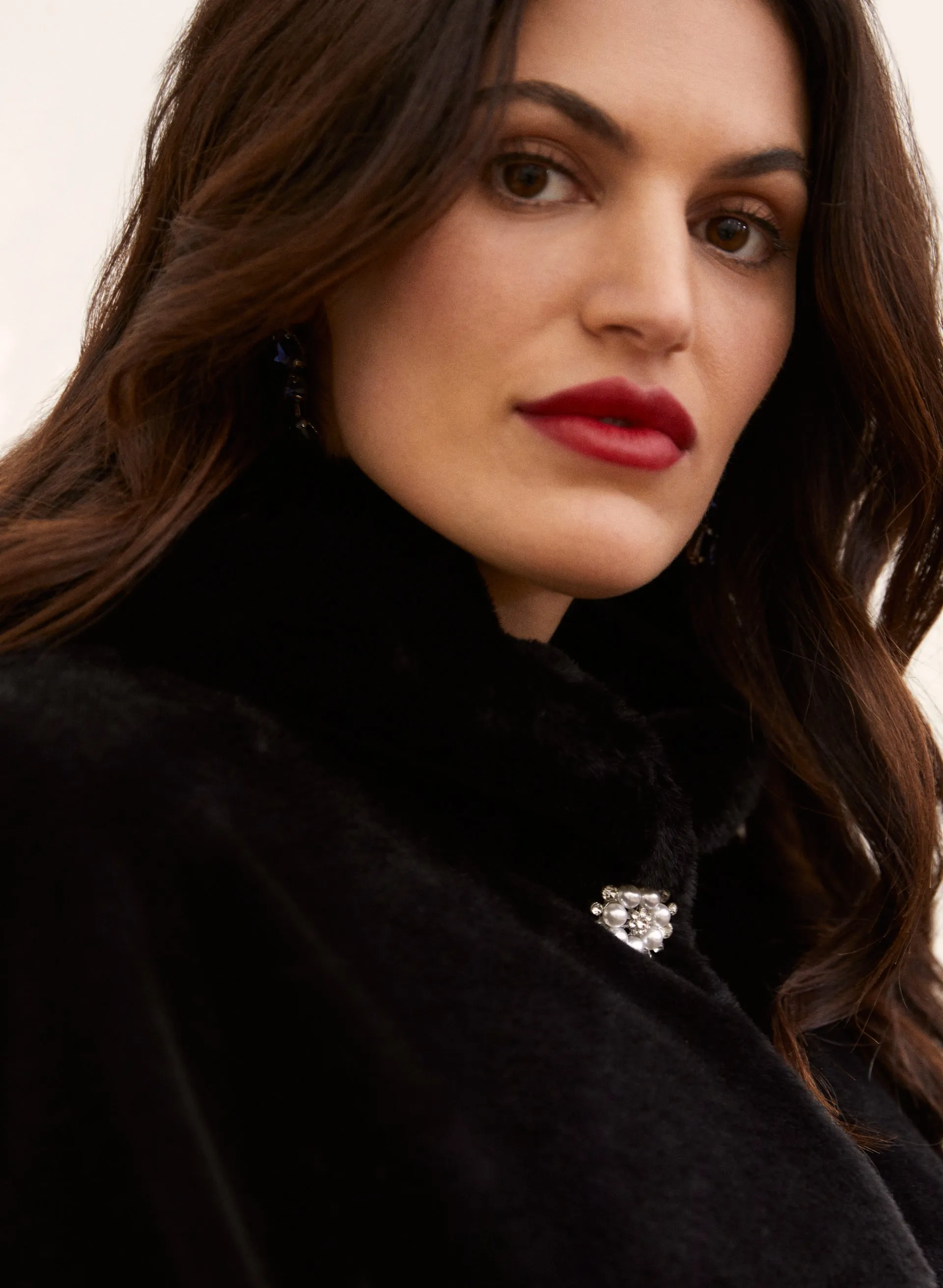 Brooch Detail Faux Fur Cape sold by Laura product image thumbnail 2