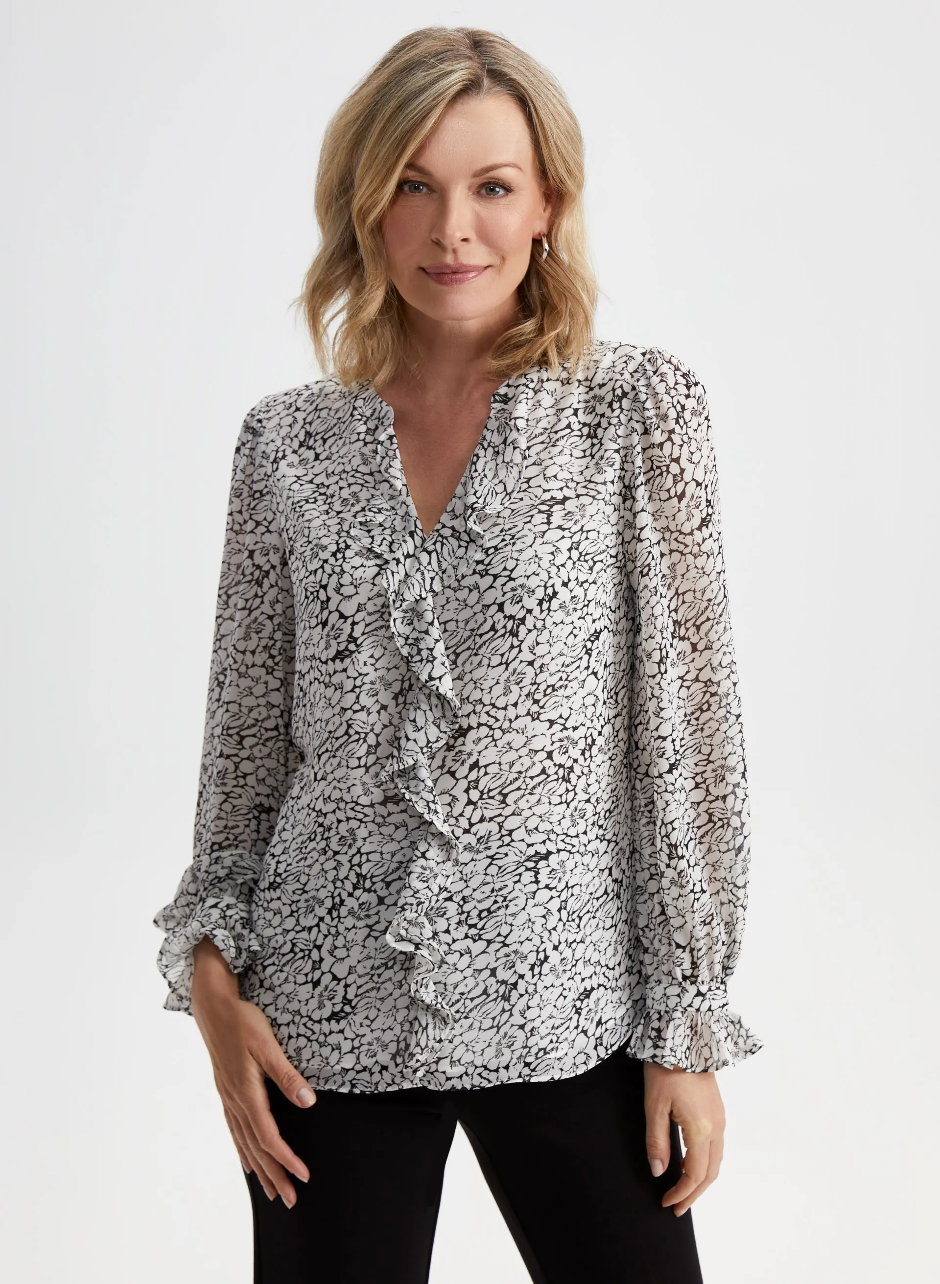 Floral Print Ruffle Blouse sold by Laura product image thumbnail 5