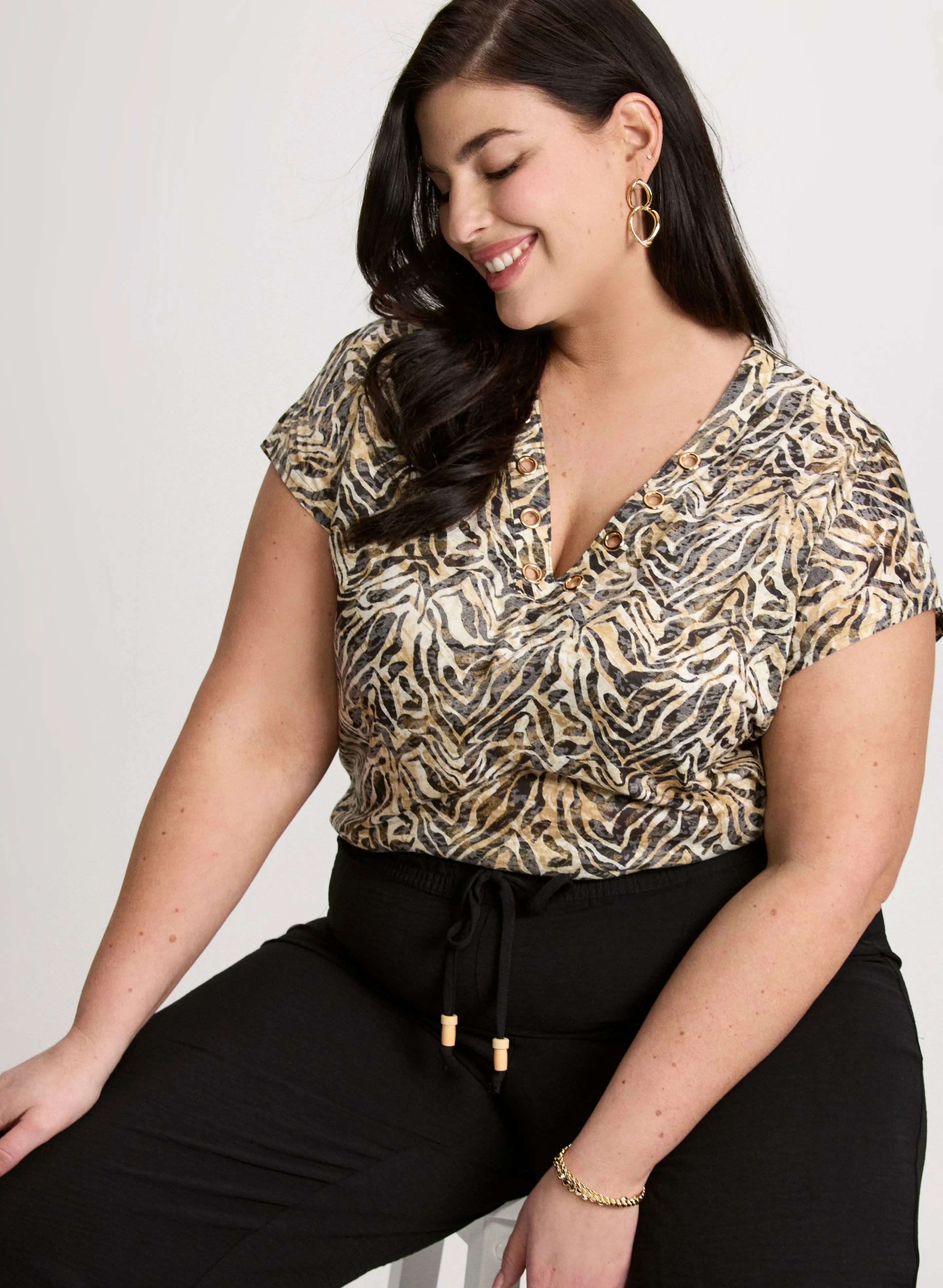 Animal Print Eyelet Tee sold by Laura product image thumbnail 5
