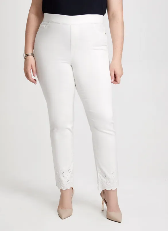 Embroidered Pull-On Jeans sold by Laura
