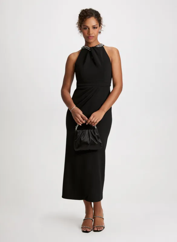 Pearl Halter Neck Midi Dress sold by Laura
