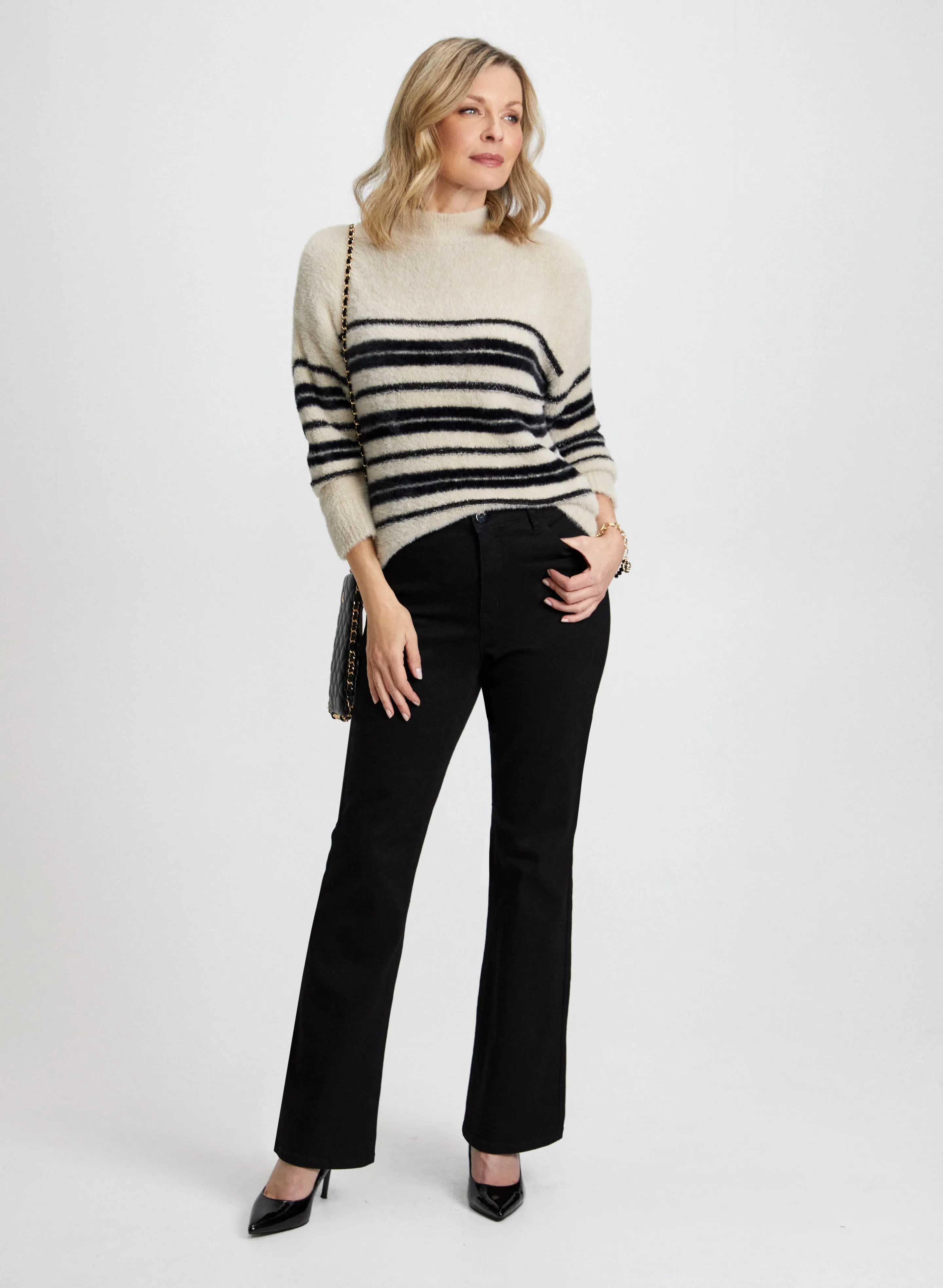 Stripe Print Sweater & Bootcut Jeans sold by Laura