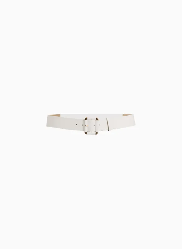 Rectangular Buckle Vegan Leather Belt sold by Laura