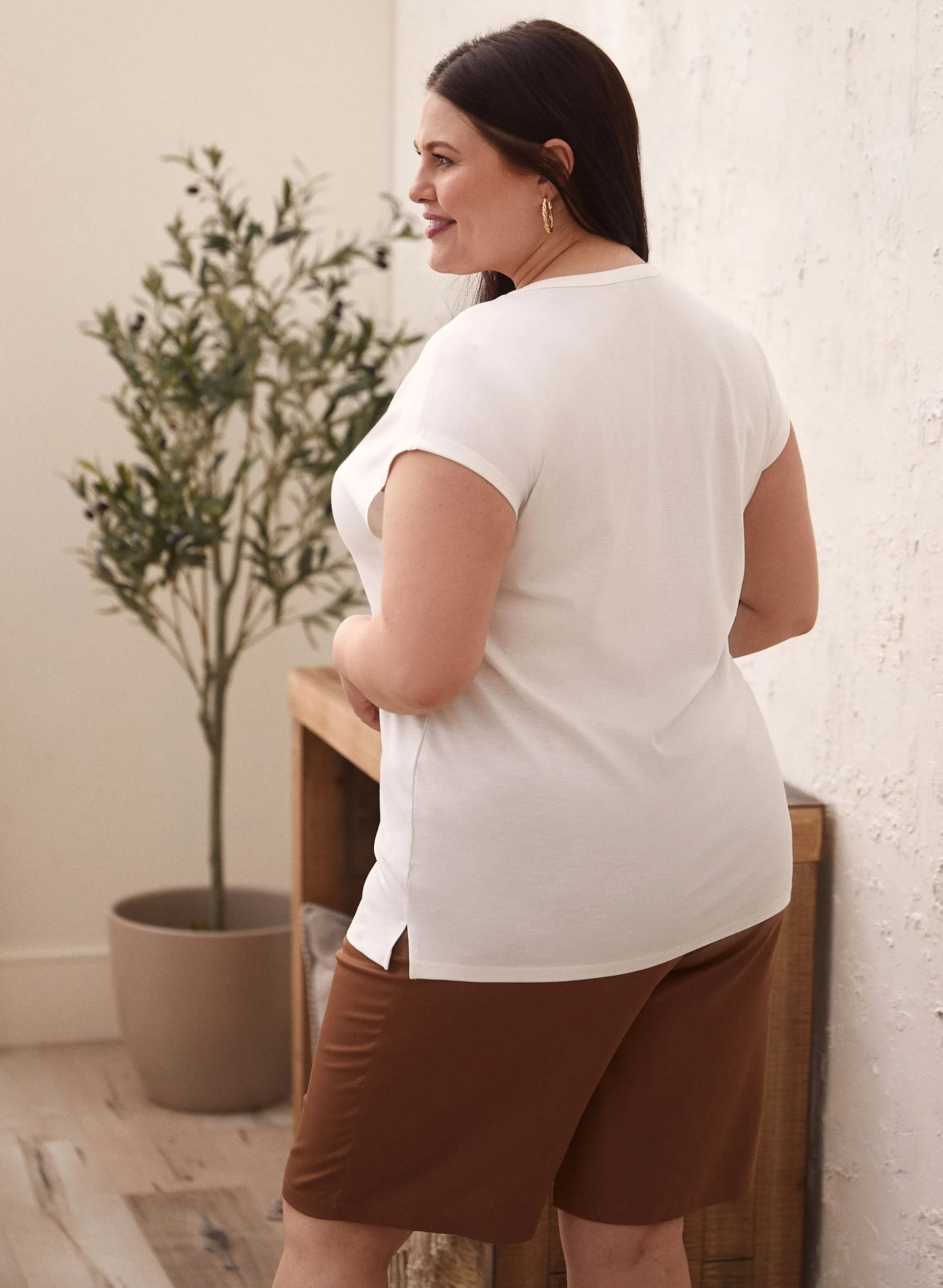 Drop Shoulder Henley Tee sold by Laura product image thumbnail 5