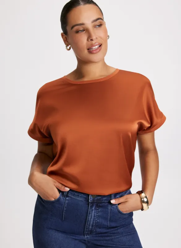 Satin Cap Sleeve Top sold by Laura