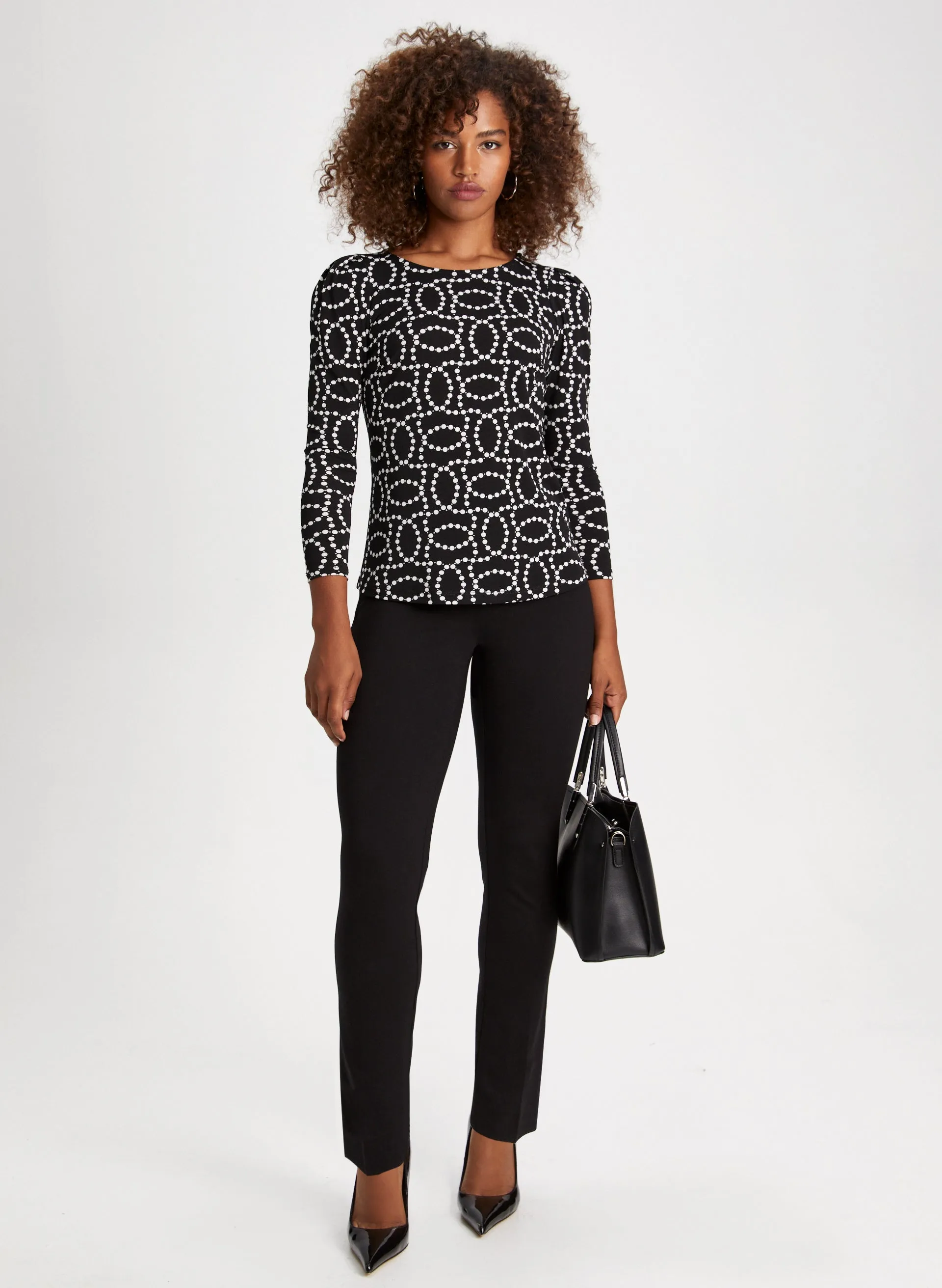 Boat Neck Pearl Print Top sold by Laura product image thumbnail 3