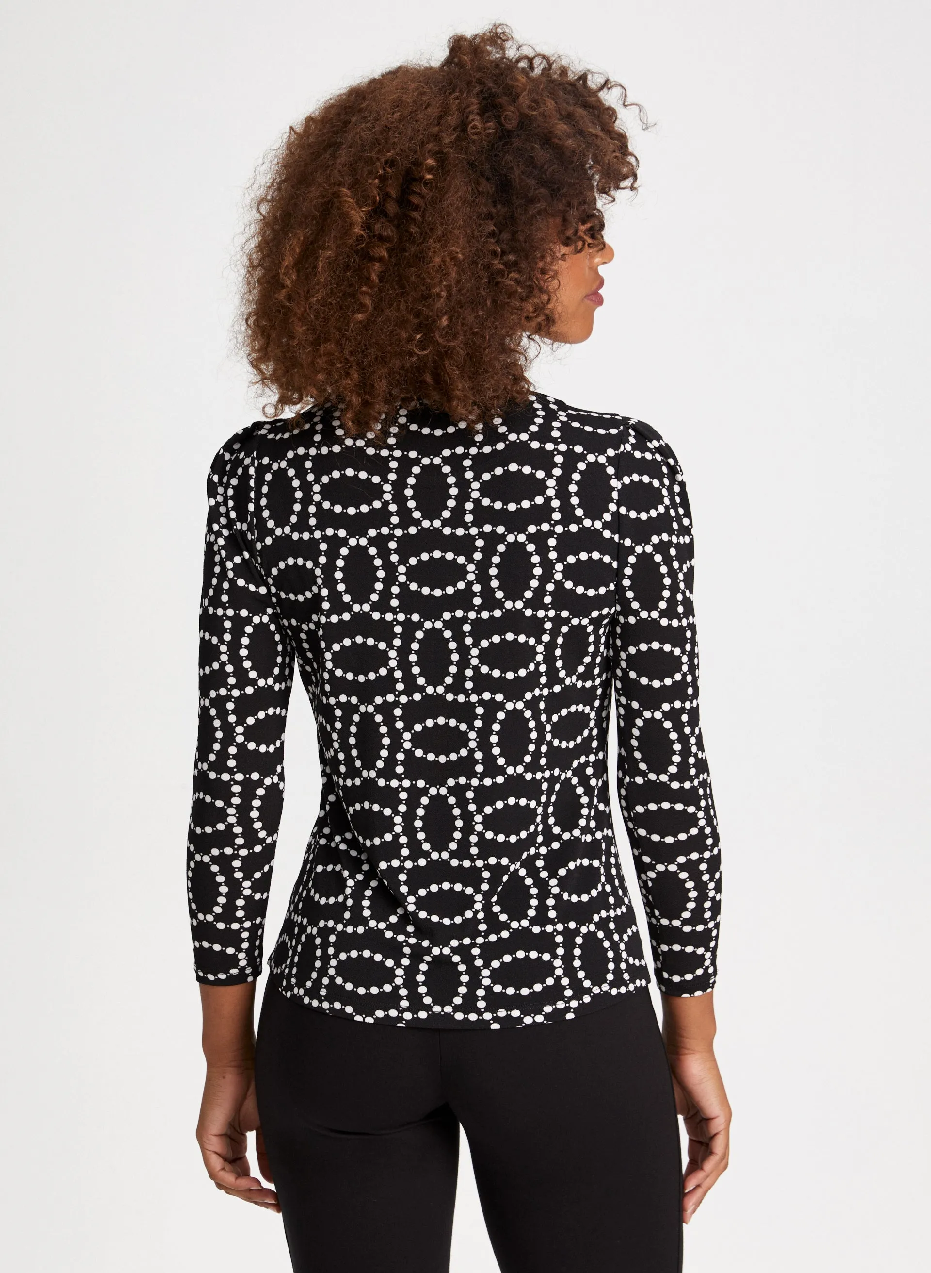 Boat Neck Pearl Print Top sold by Laura product image thumbnail 4