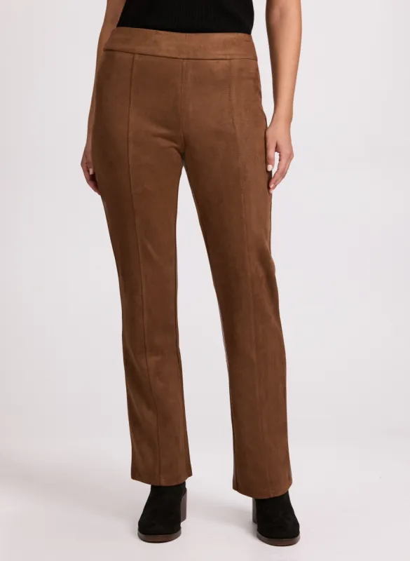Faux Suede Straight-Leg Pants sold by Laura