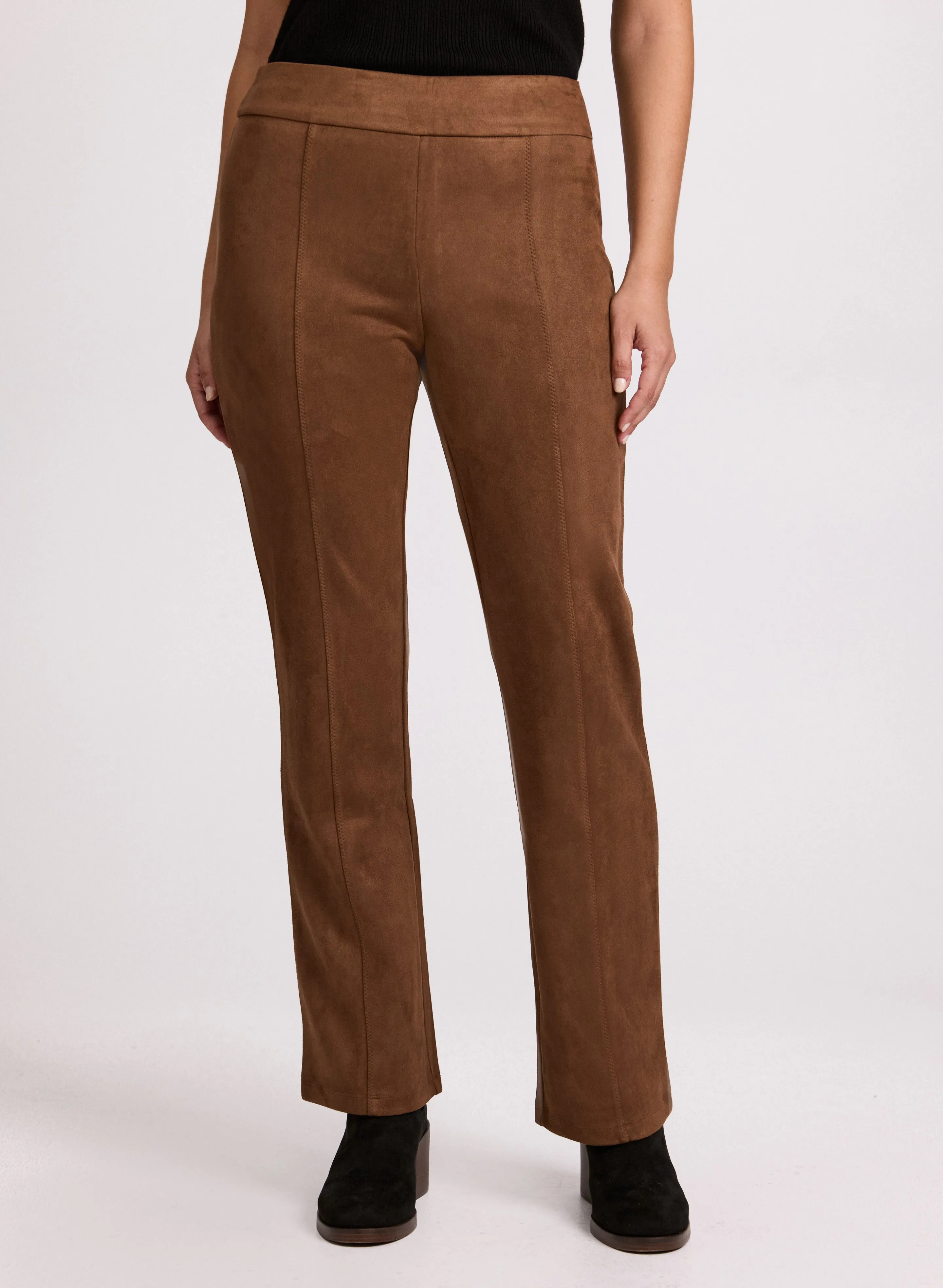 Faux Suede Straight-Leg Pants sold by Laura