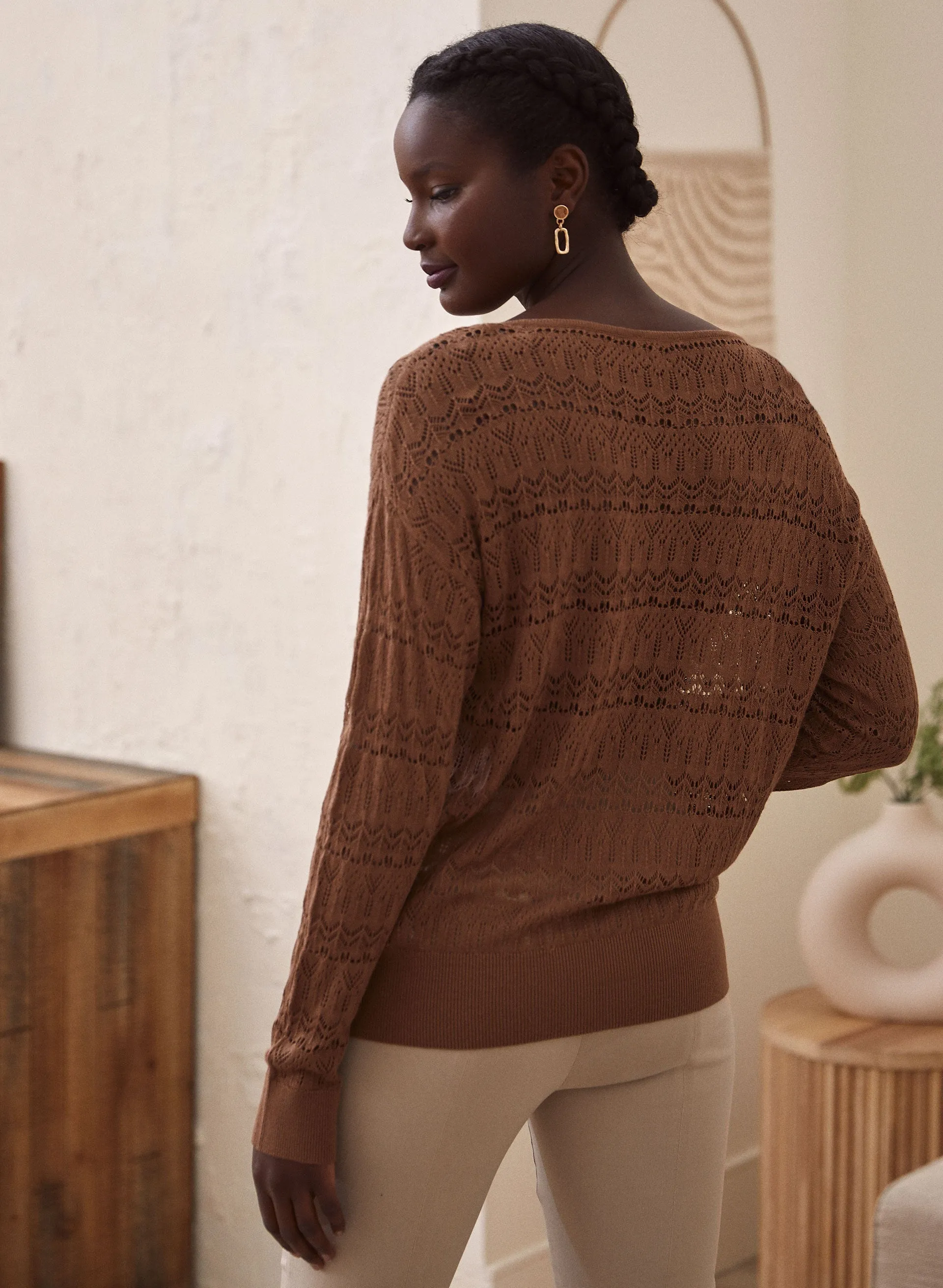 Long Sleeve Pointelle Knit Top sold by Laura product image thumbnail 2