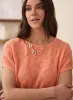 Short Sleeve Pointelle Knit Top sold by Laura