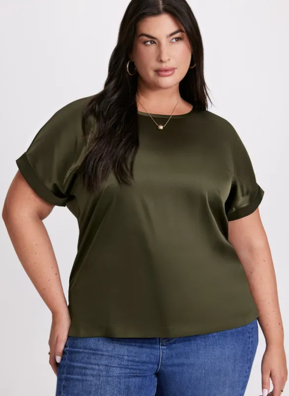 Joseph Ribkoff - Short Sleeve Satin Blouse made by Laura